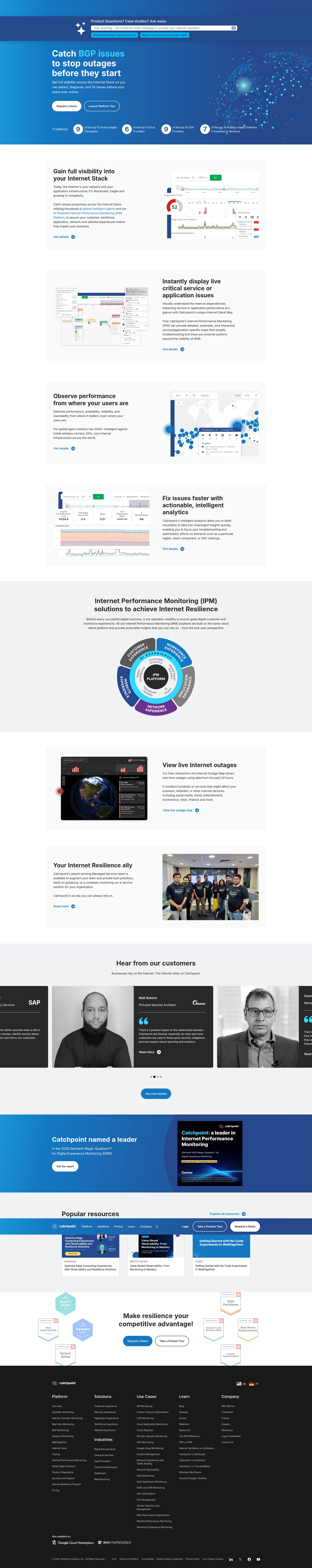 Screenshot of www.catchpoint.com