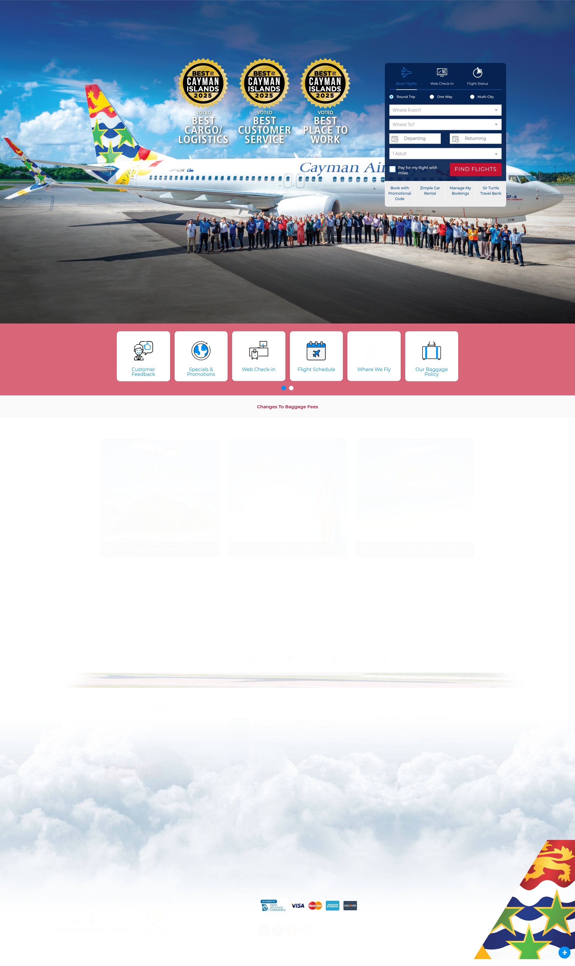 Screenshot of www.caymanairways.com
