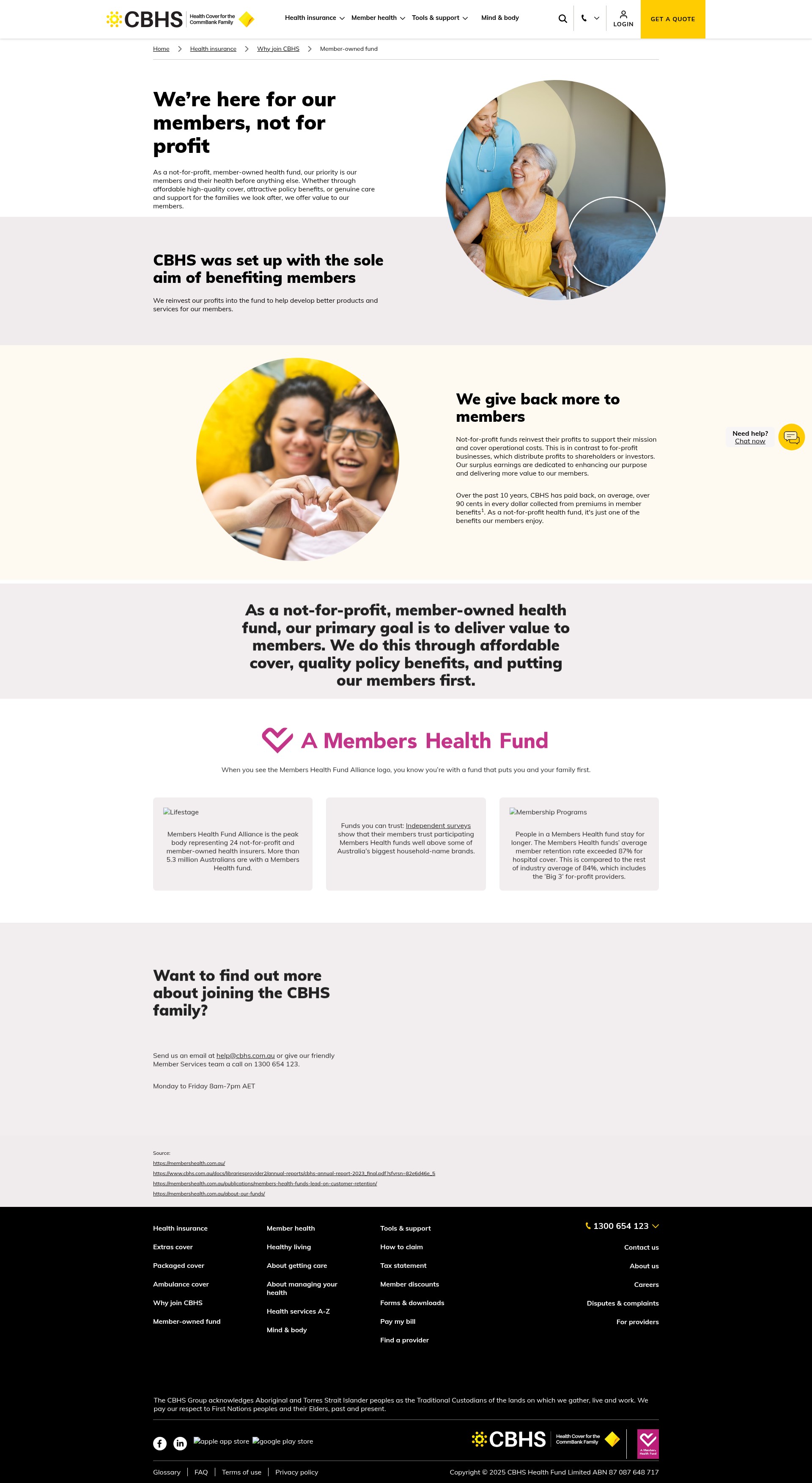 Screenshot of www.cbhs.com.au