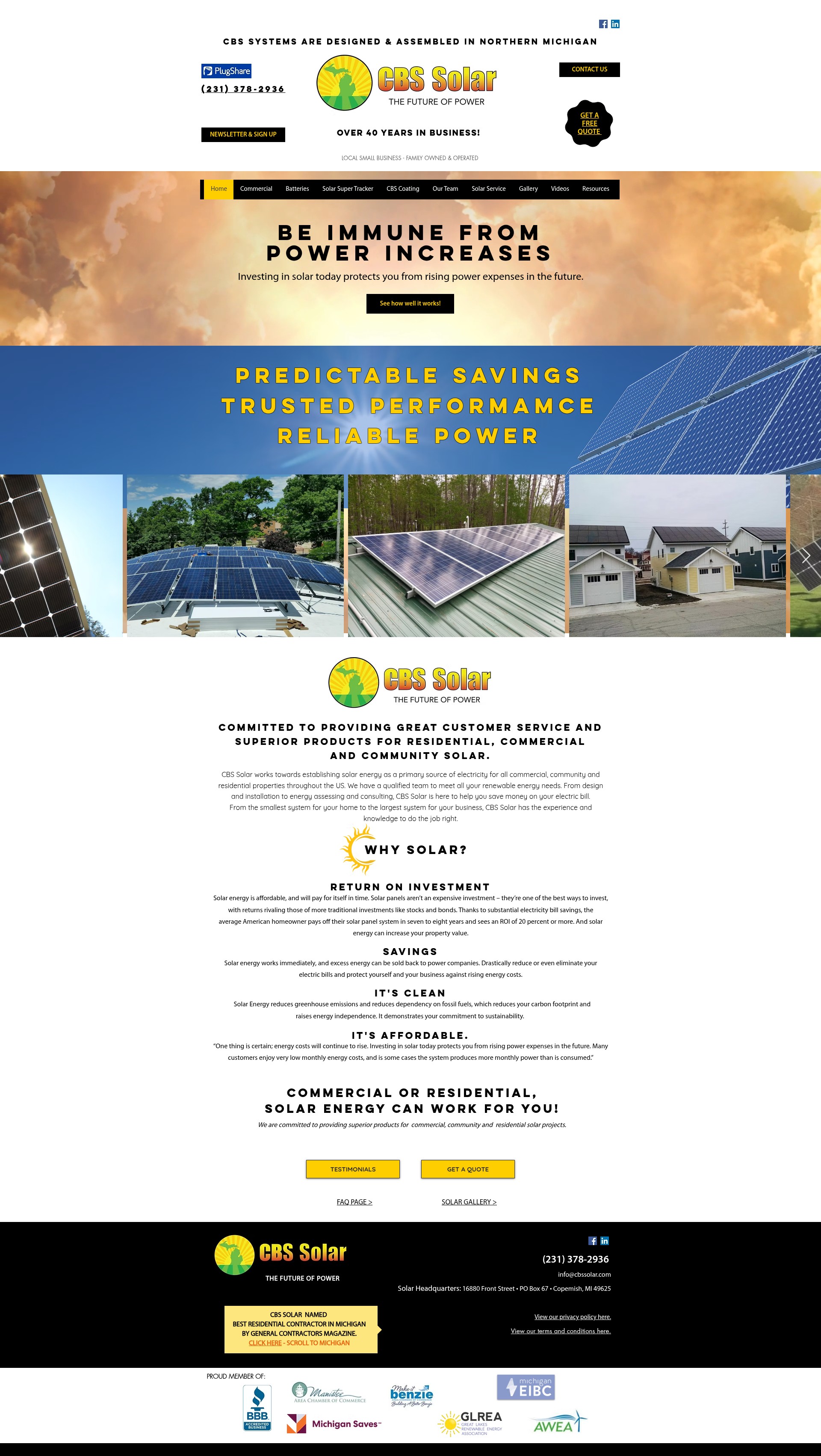 Screenshot of www.cbssolar.com