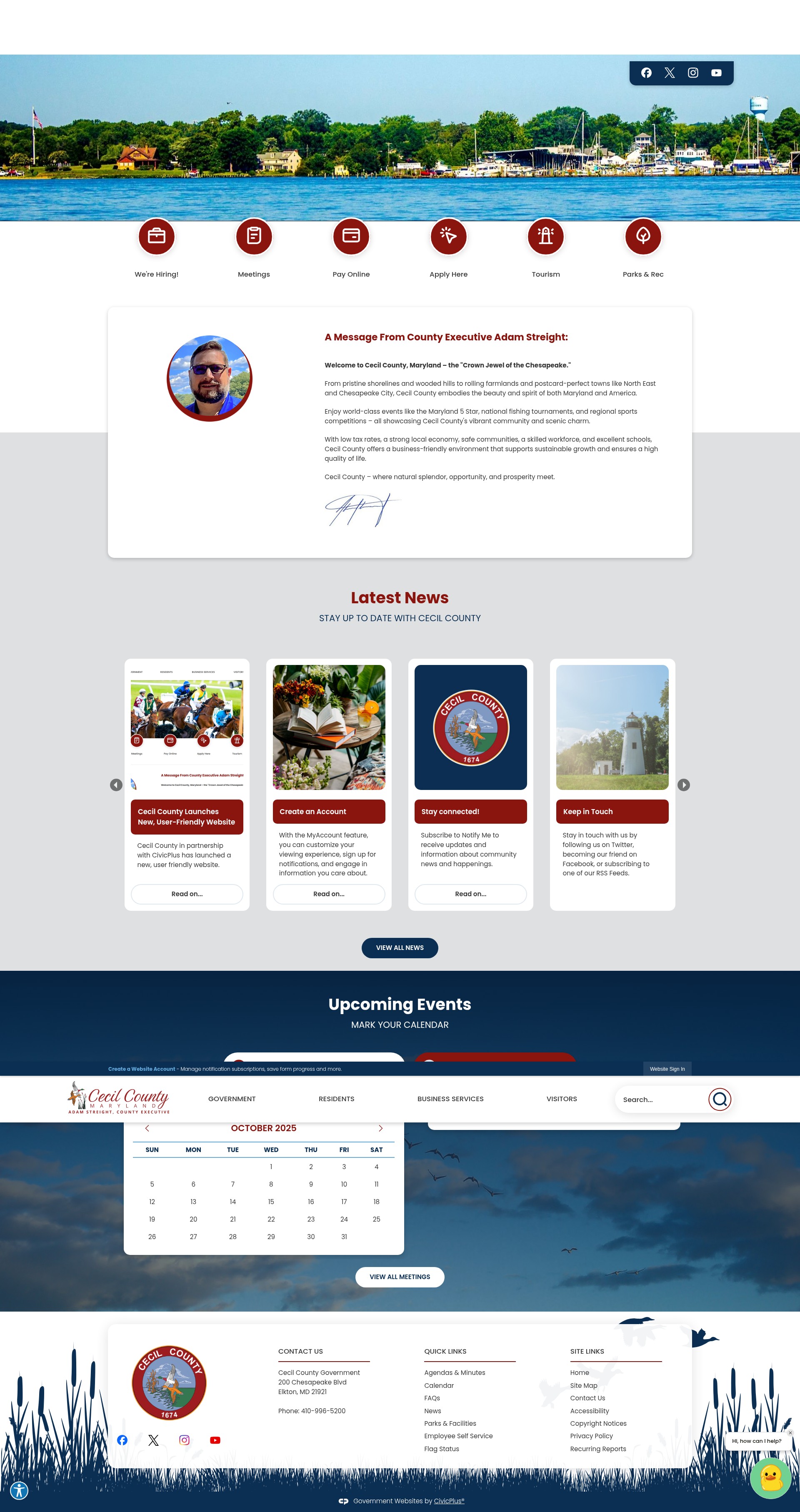 Screenshot of www.cecilcountymd.gov