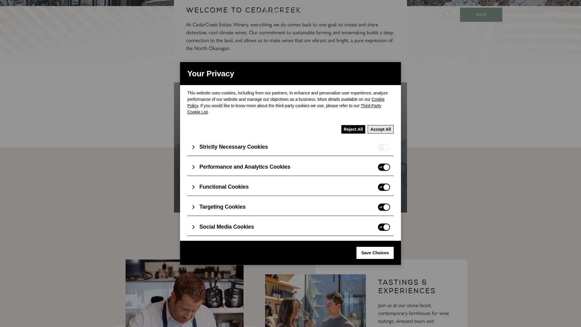 Screenshot of www.cedarcreek.bc.ca