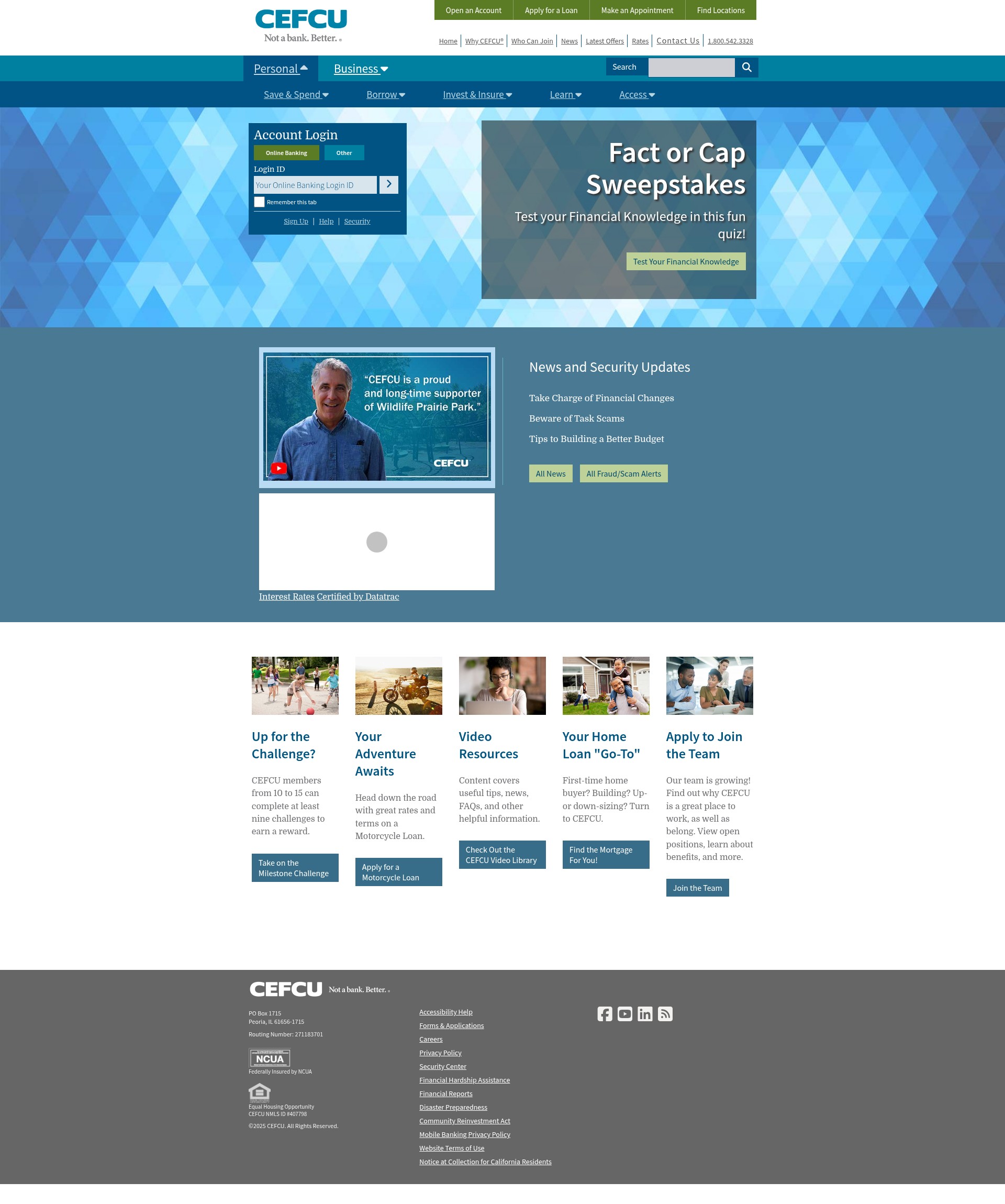 Screenshot of www.cefcu.com