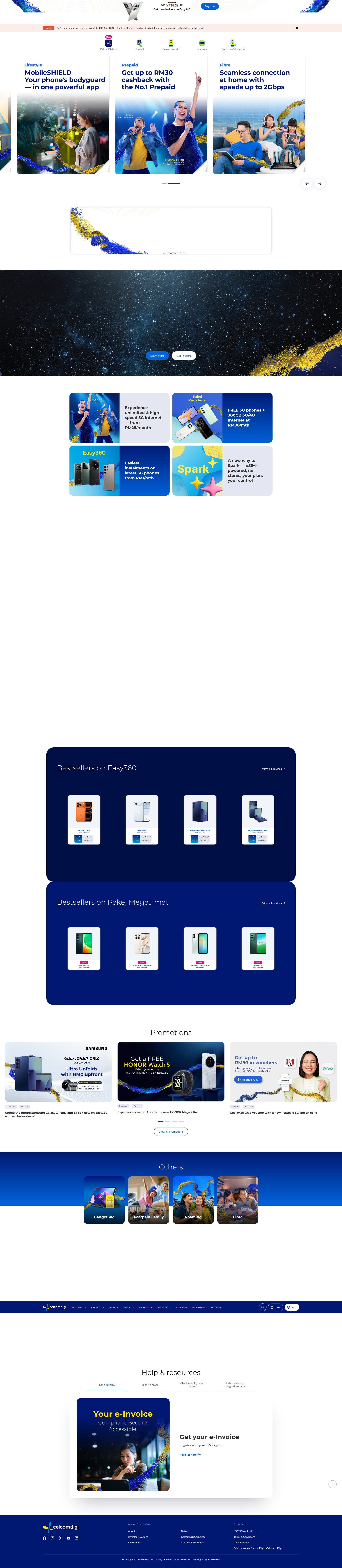 Screenshot of www.celcomdigi.com