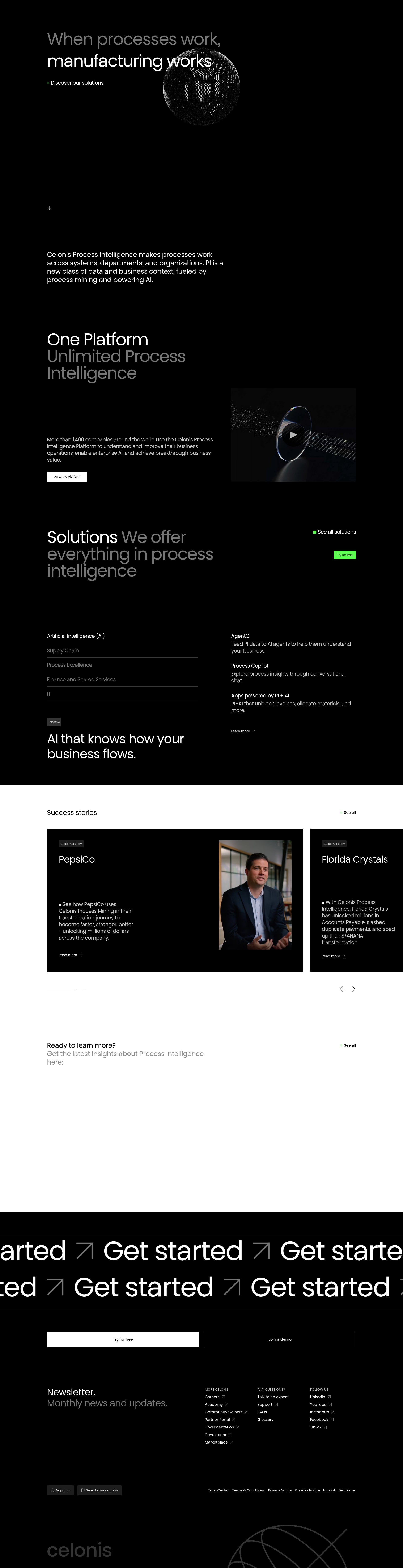 Screenshot of www.celonis.com