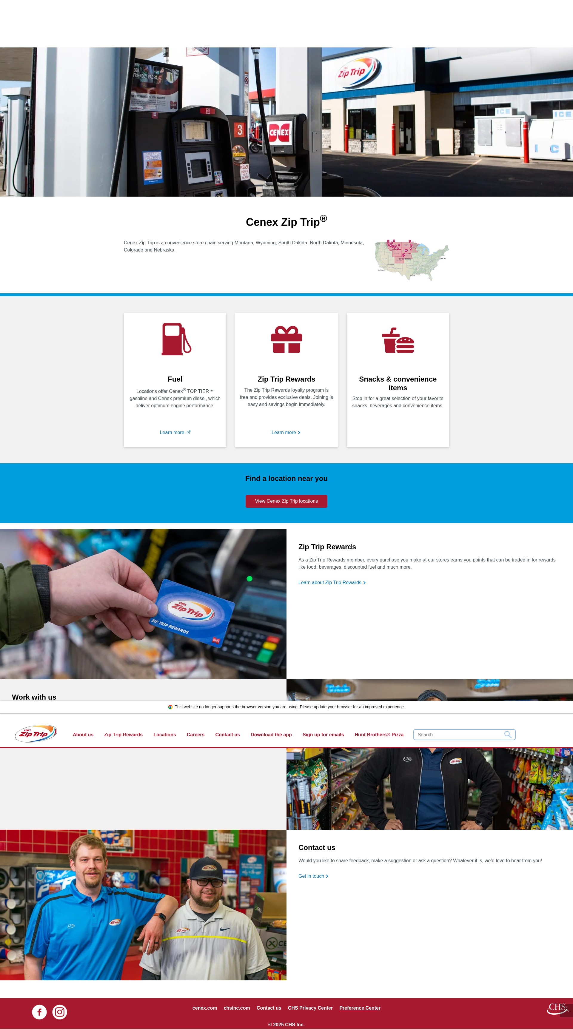Screenshot of www.cenexziptrip.com