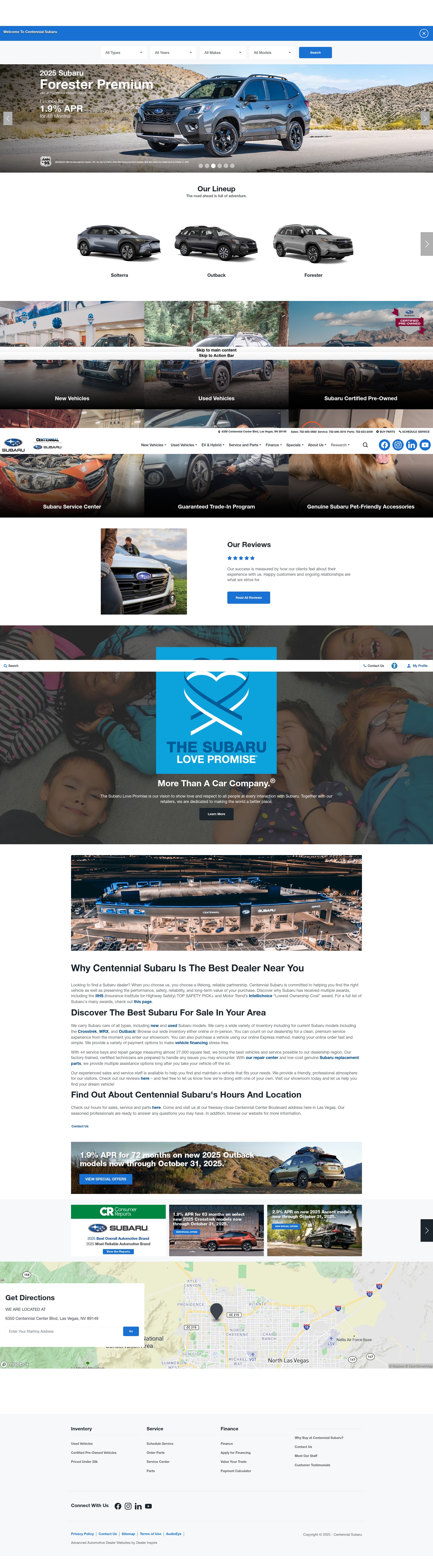 Screenshot of www.centennialsubaru.com