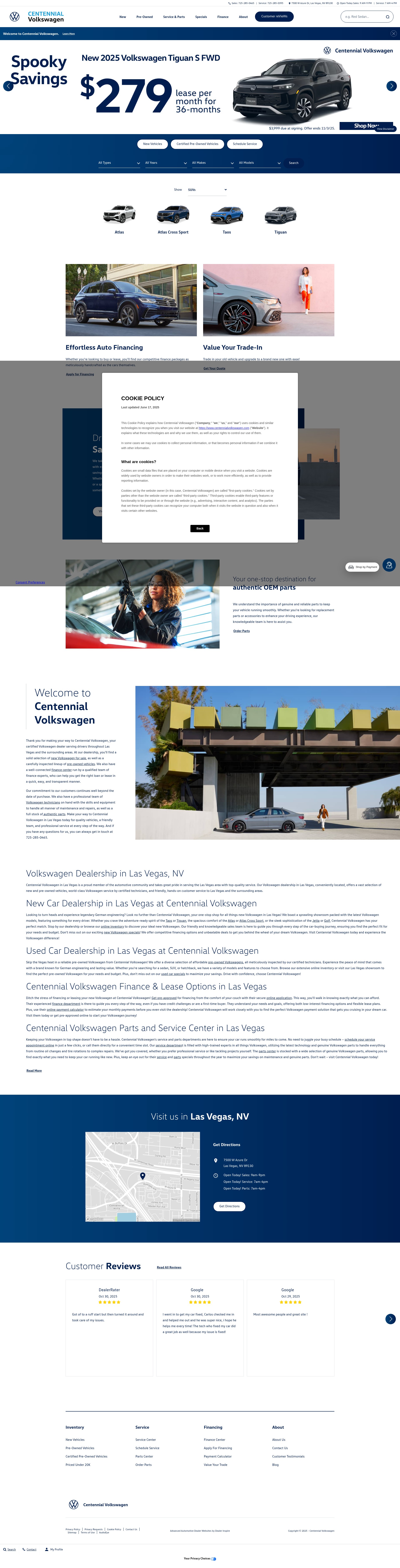 Screenshot of www.centennialvolkswagen.com