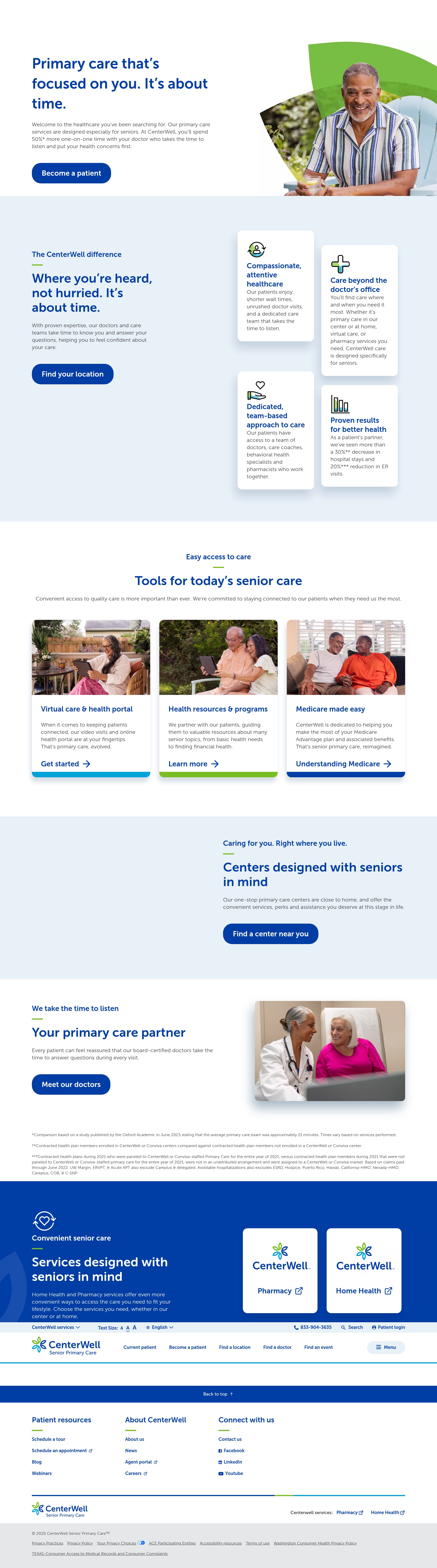 Screenshot of www.centerwellprimarycare.com