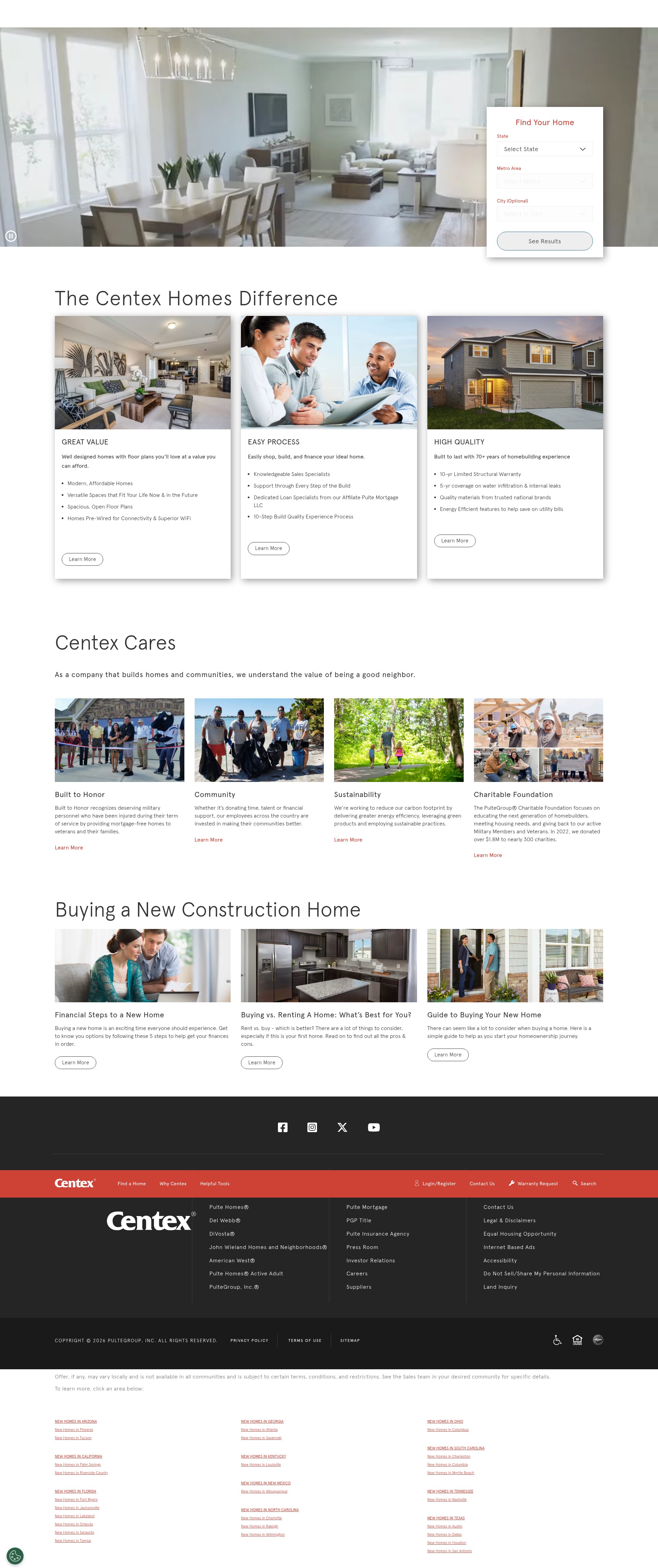 Screenshot of www.centex.com