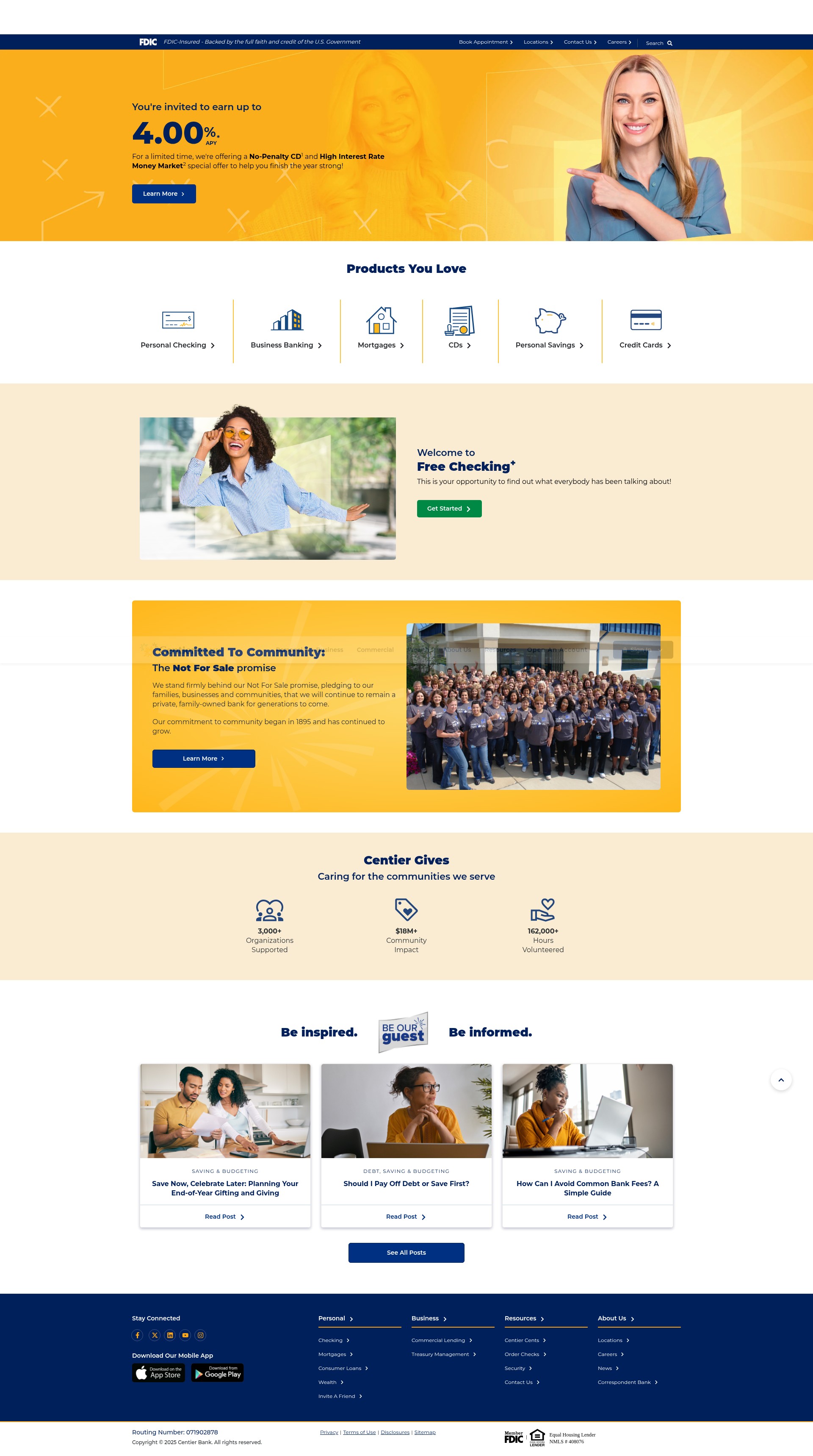 Screenshot of www.centier.com