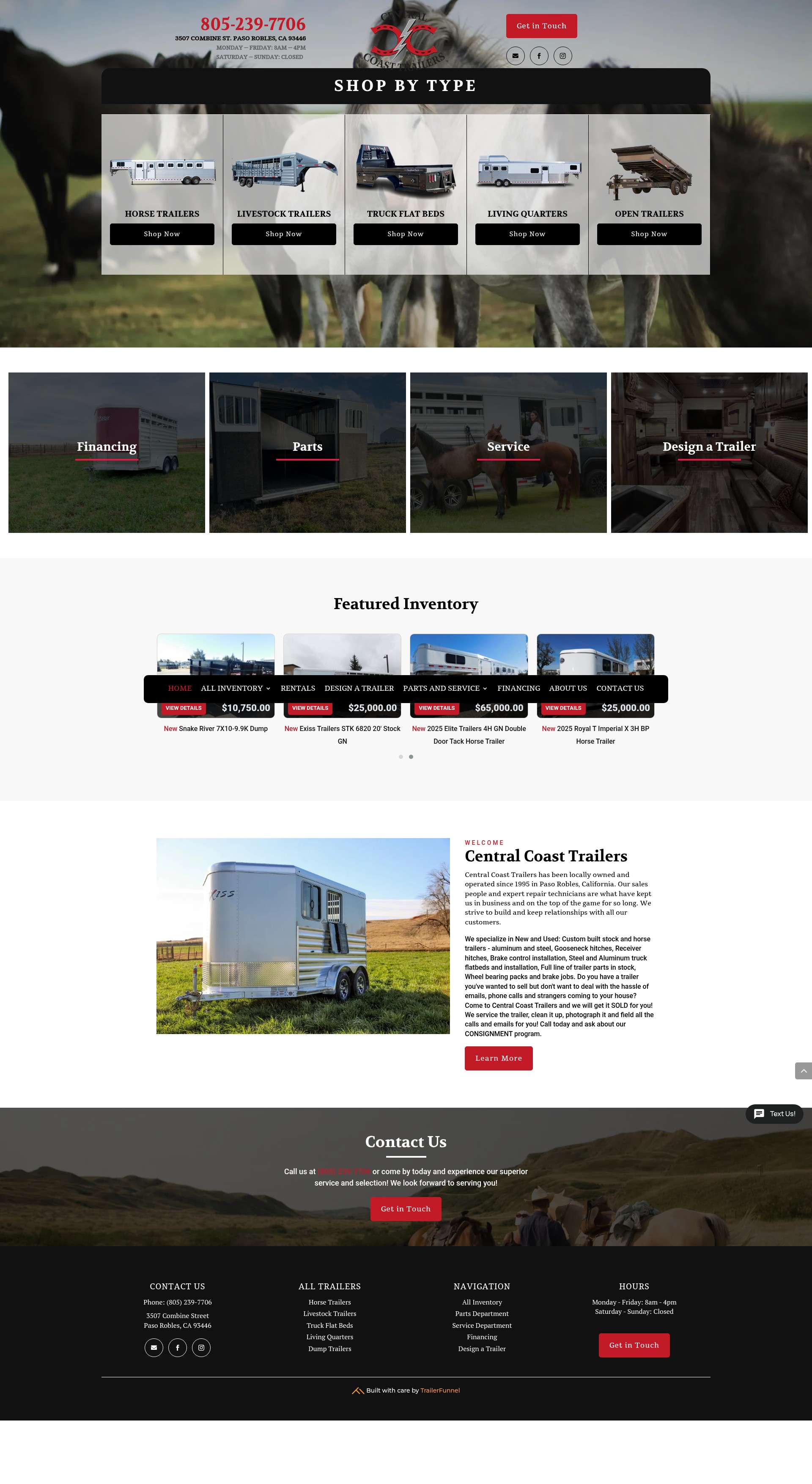 Screenshot of www.centralcoasttrailers.com