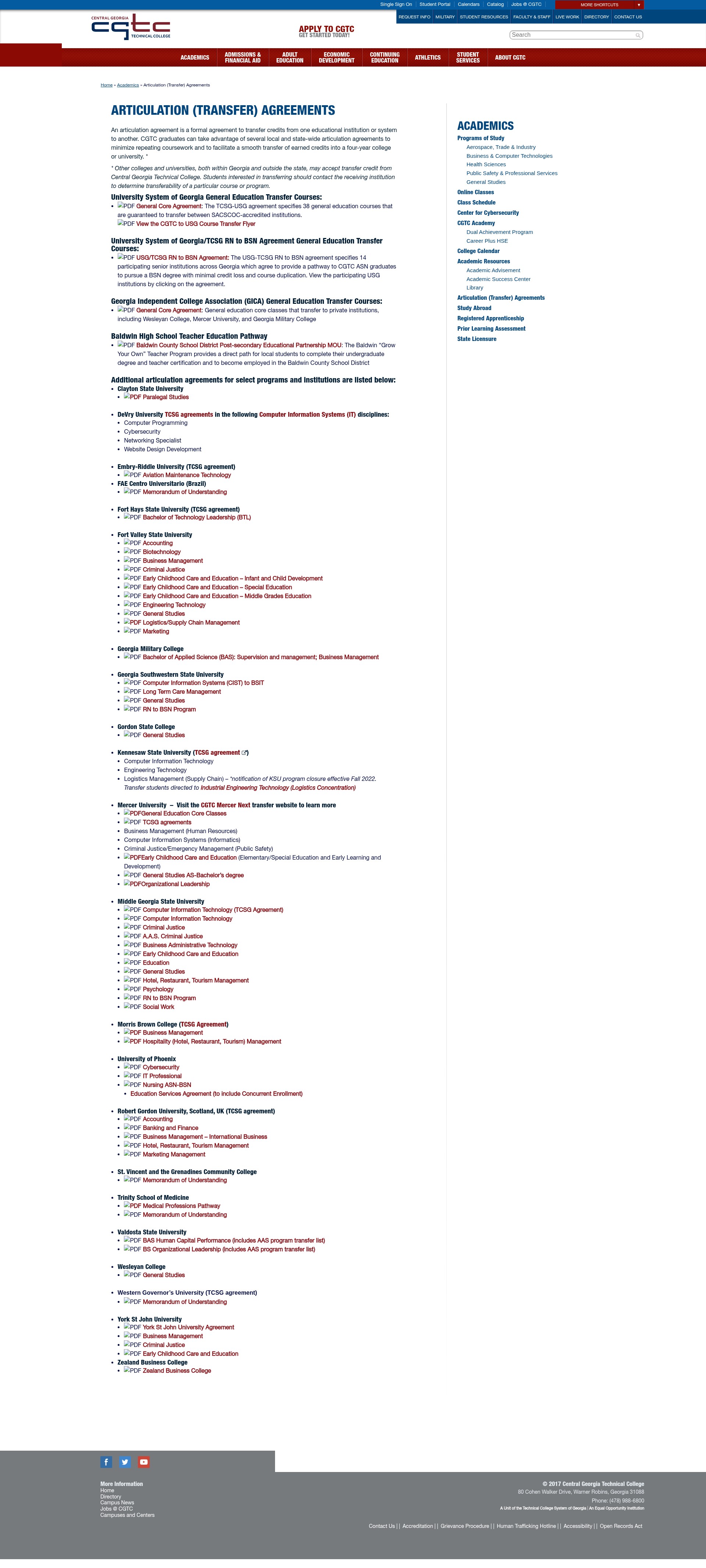 Screenshot of www.centralgatech.edu