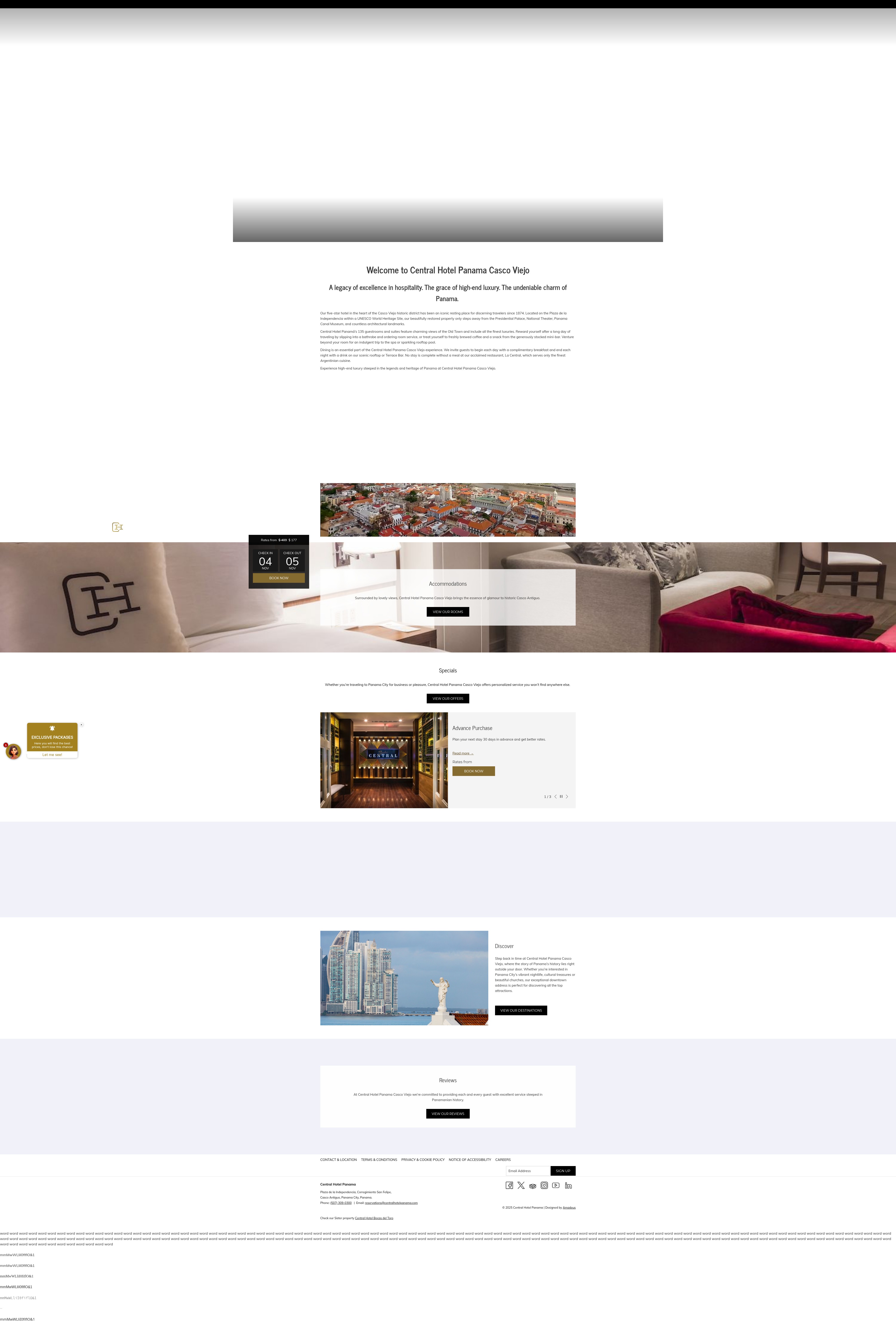 Screenshot of www.centralhotelpanama.com