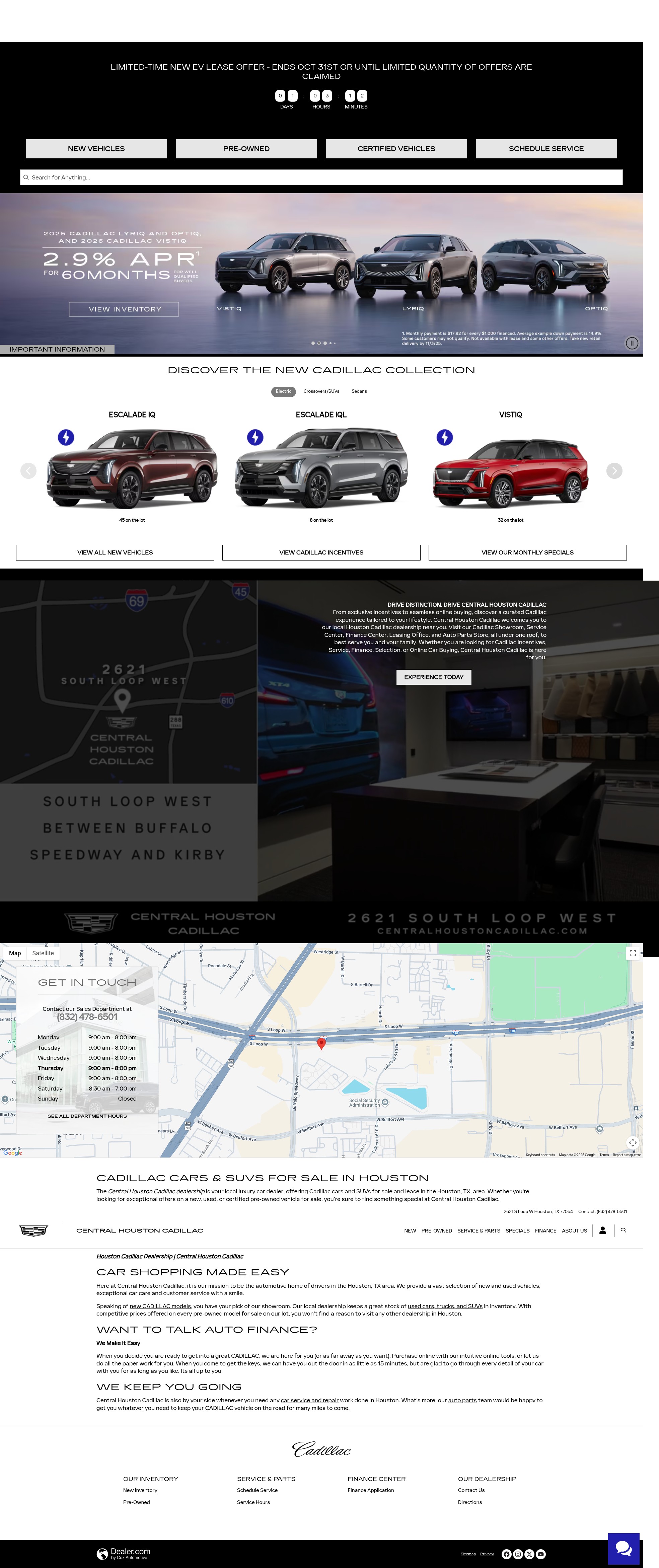Screenshot of www.centralhoustoncadillac.com