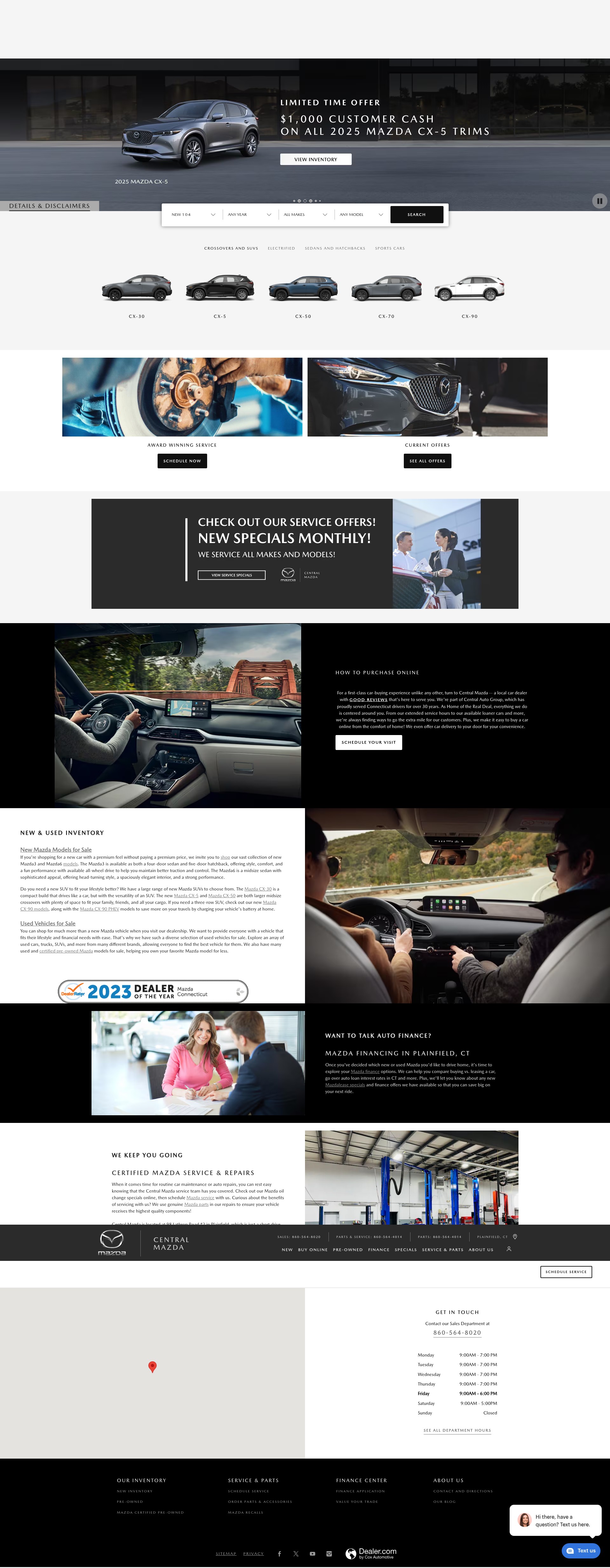 Screenshot of www.centralmazdact.com