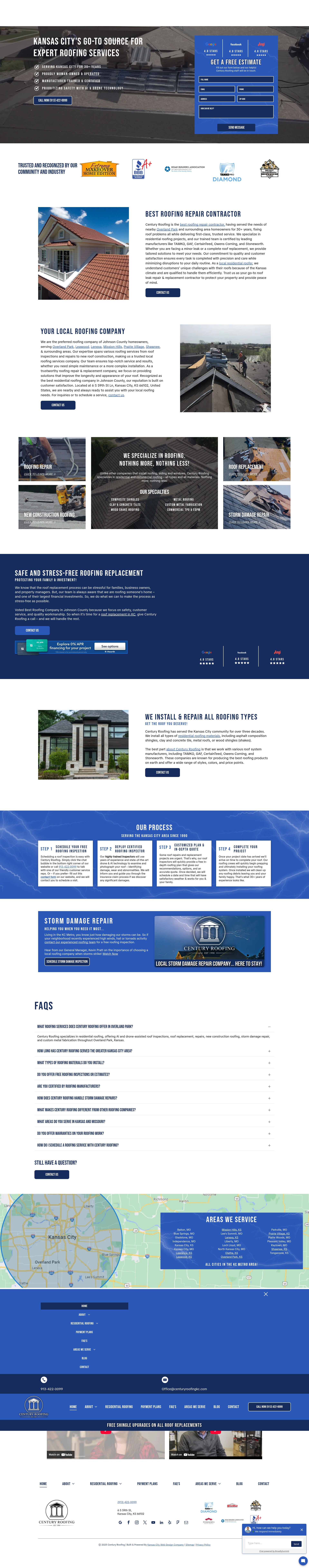 Screenshot of www.centuryroofingkc.com