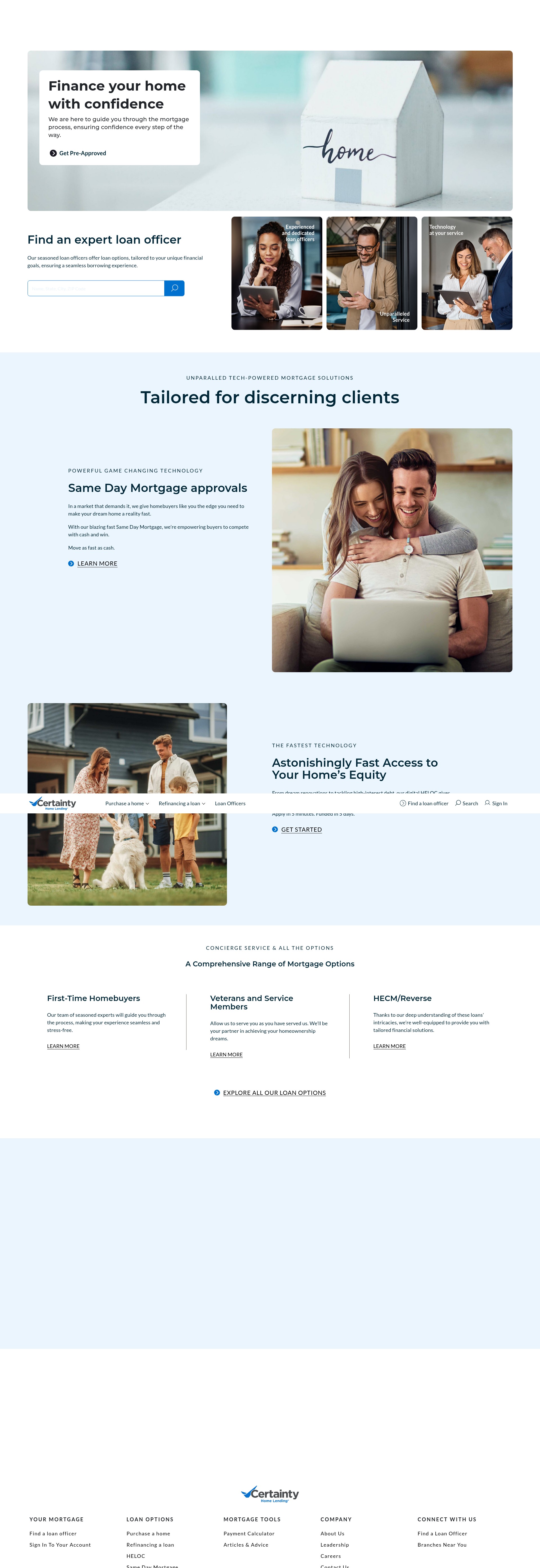 Screenshot of www.certaintyhomelending.com