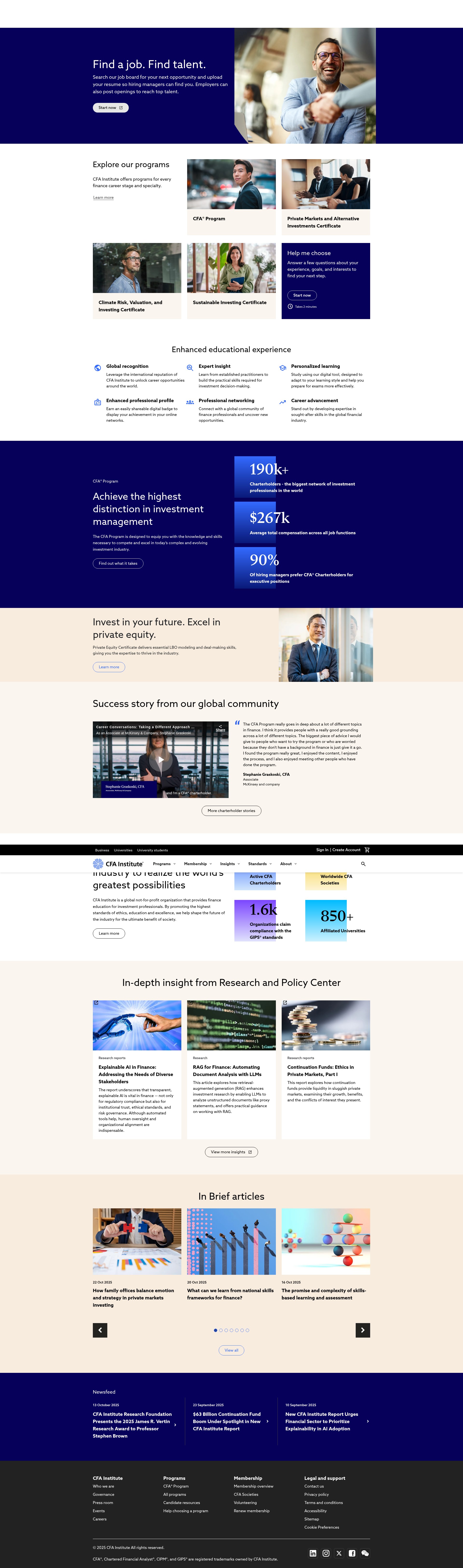 Screenshot of www.cfainstitute.org