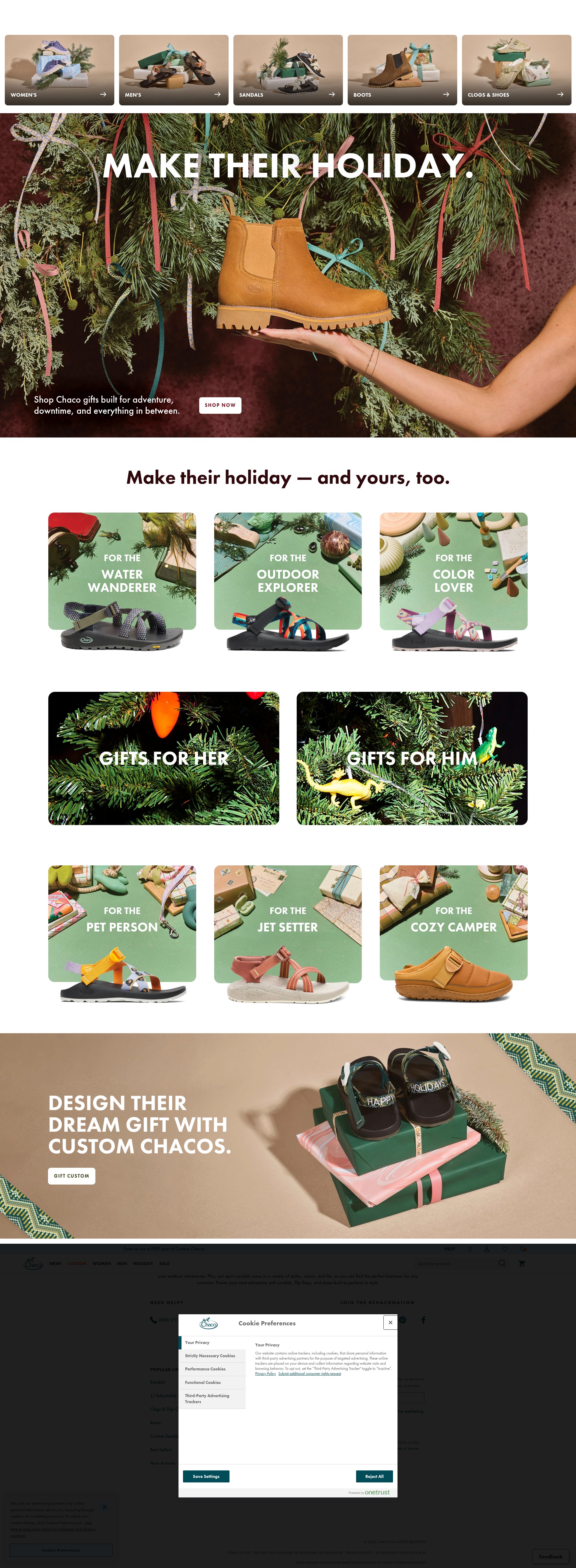 Screenshot of www.chacos.com