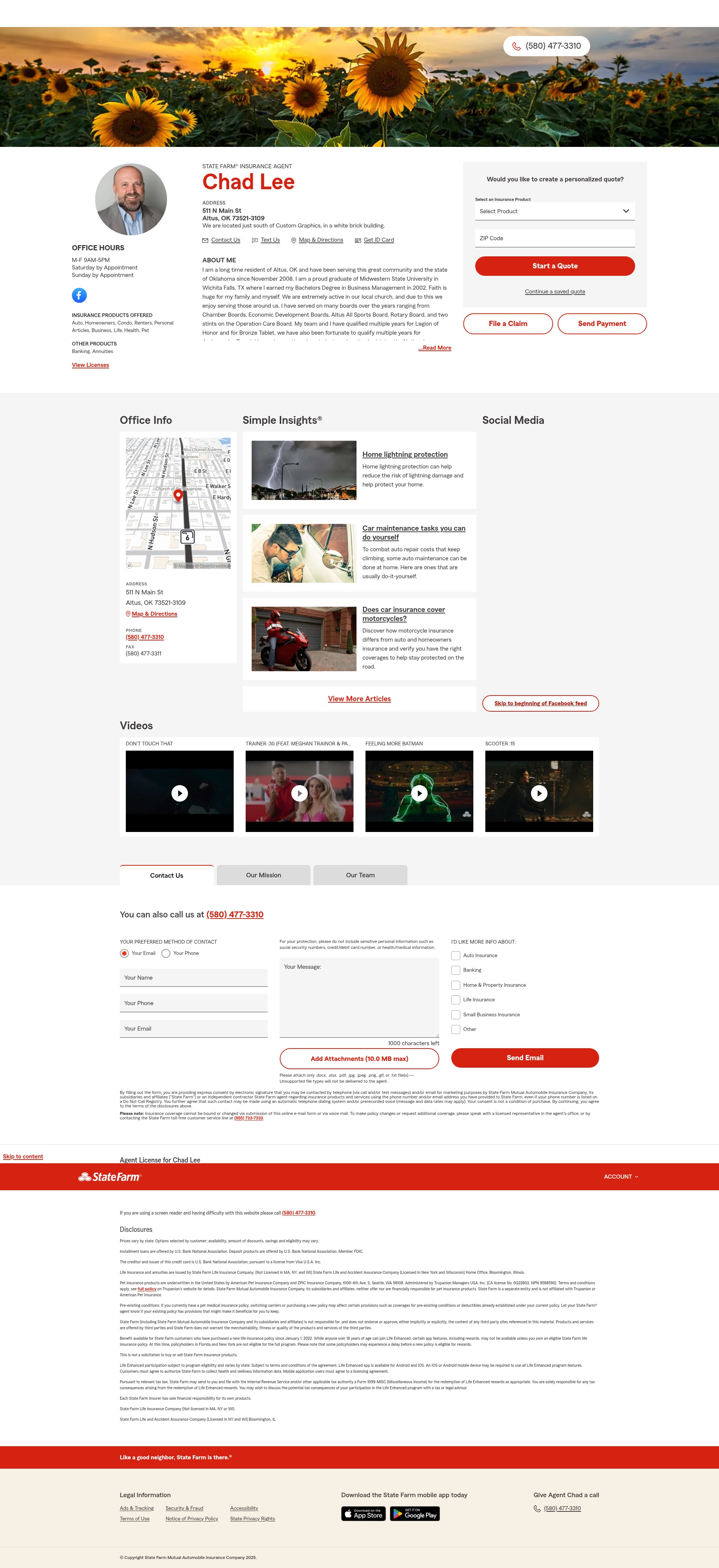 Screenshot of www.chadklee.com