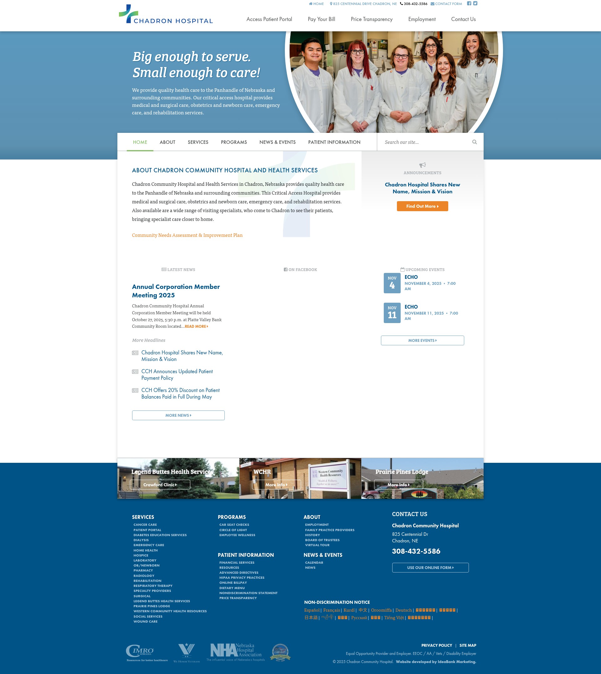 Screenshot of www.chadronhospital.com