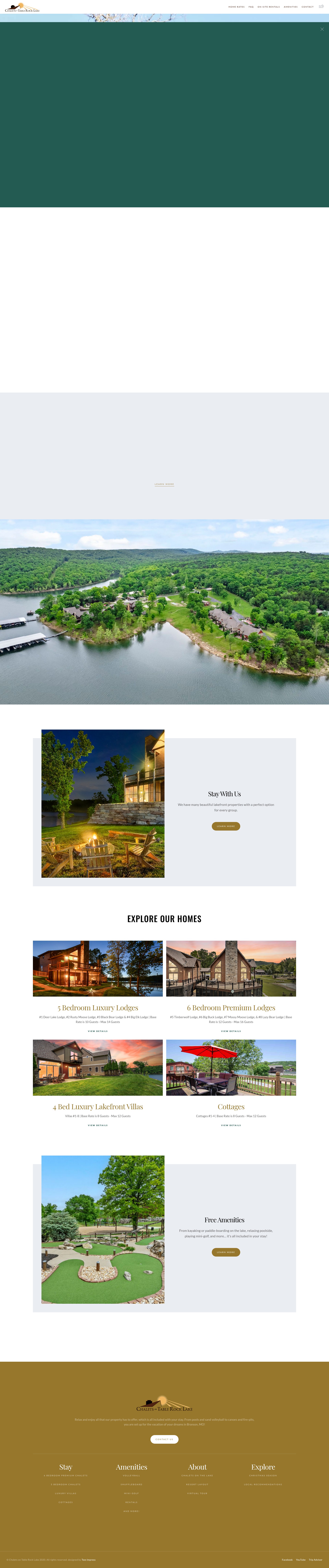 Screenshot of www.chaletsontablerocklake.com