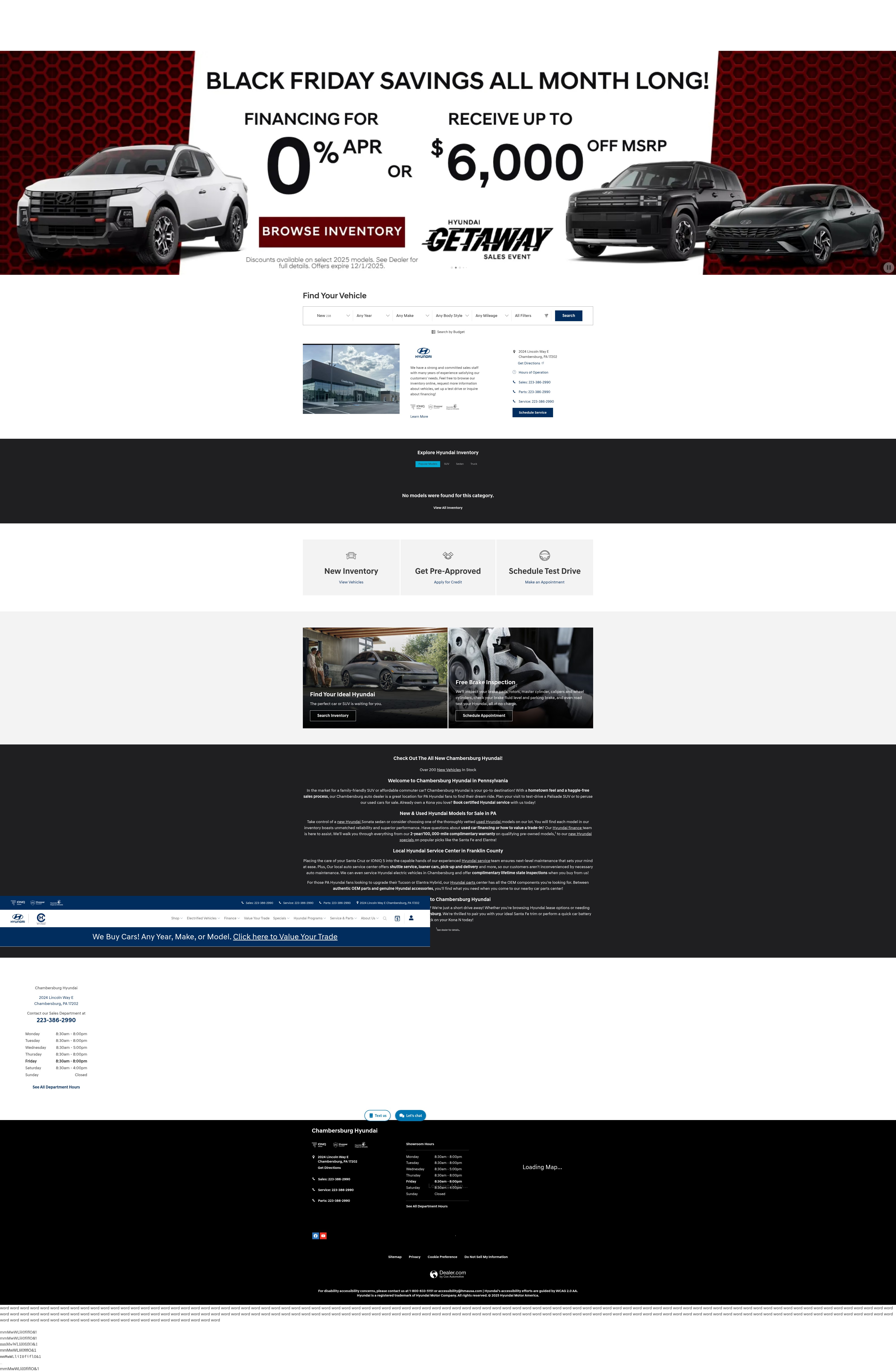 Screenshot of www.chambersburghyundai.com