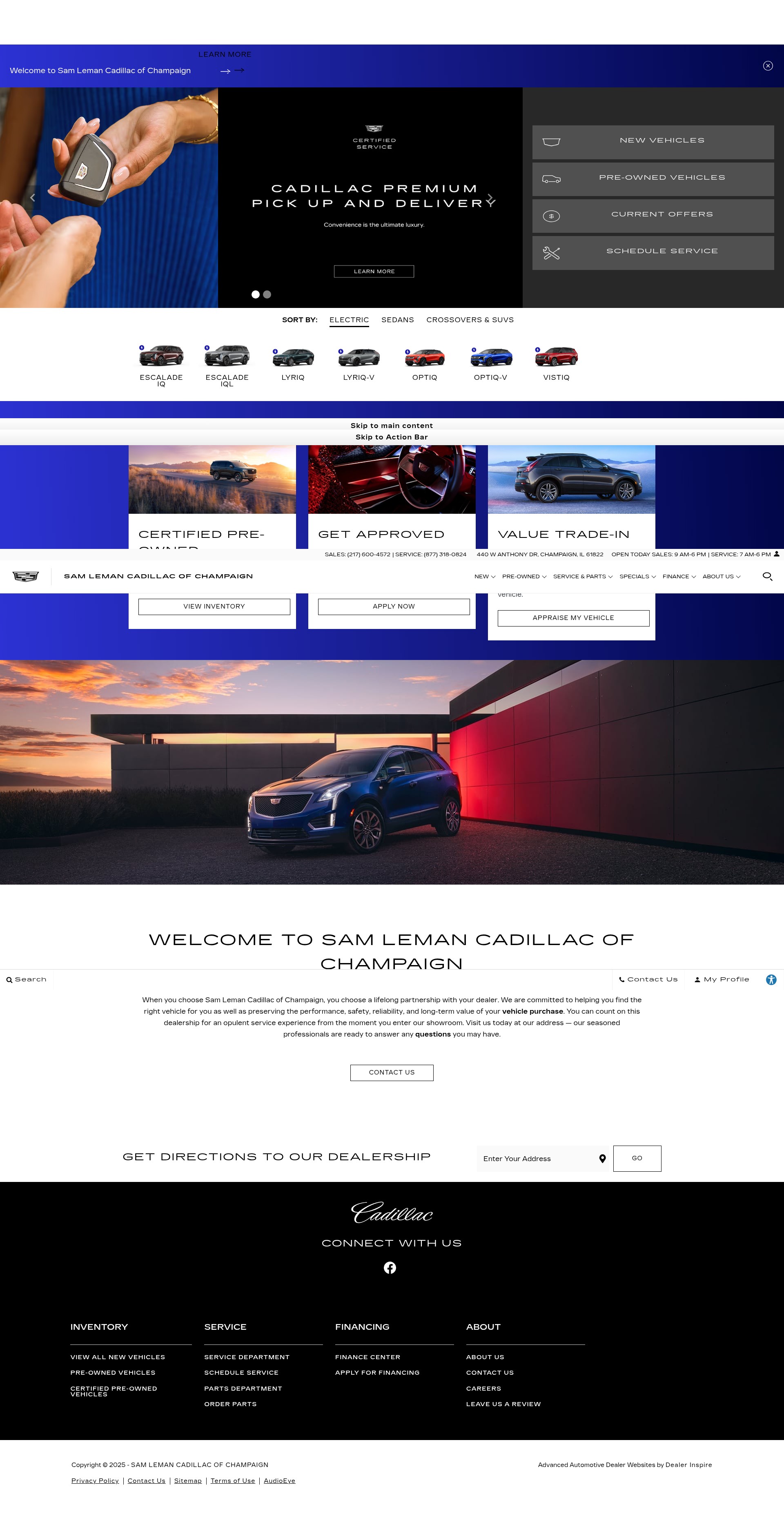 Screenshot of www.champaigncadillac.com