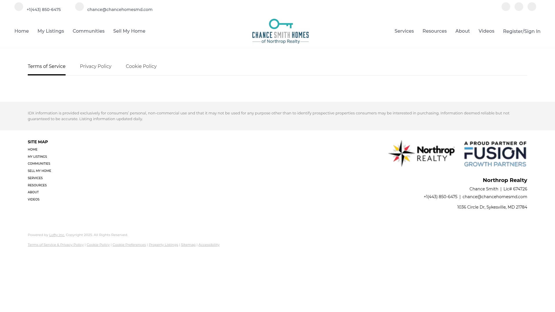 Screenshot of www.chancehomesmd.com