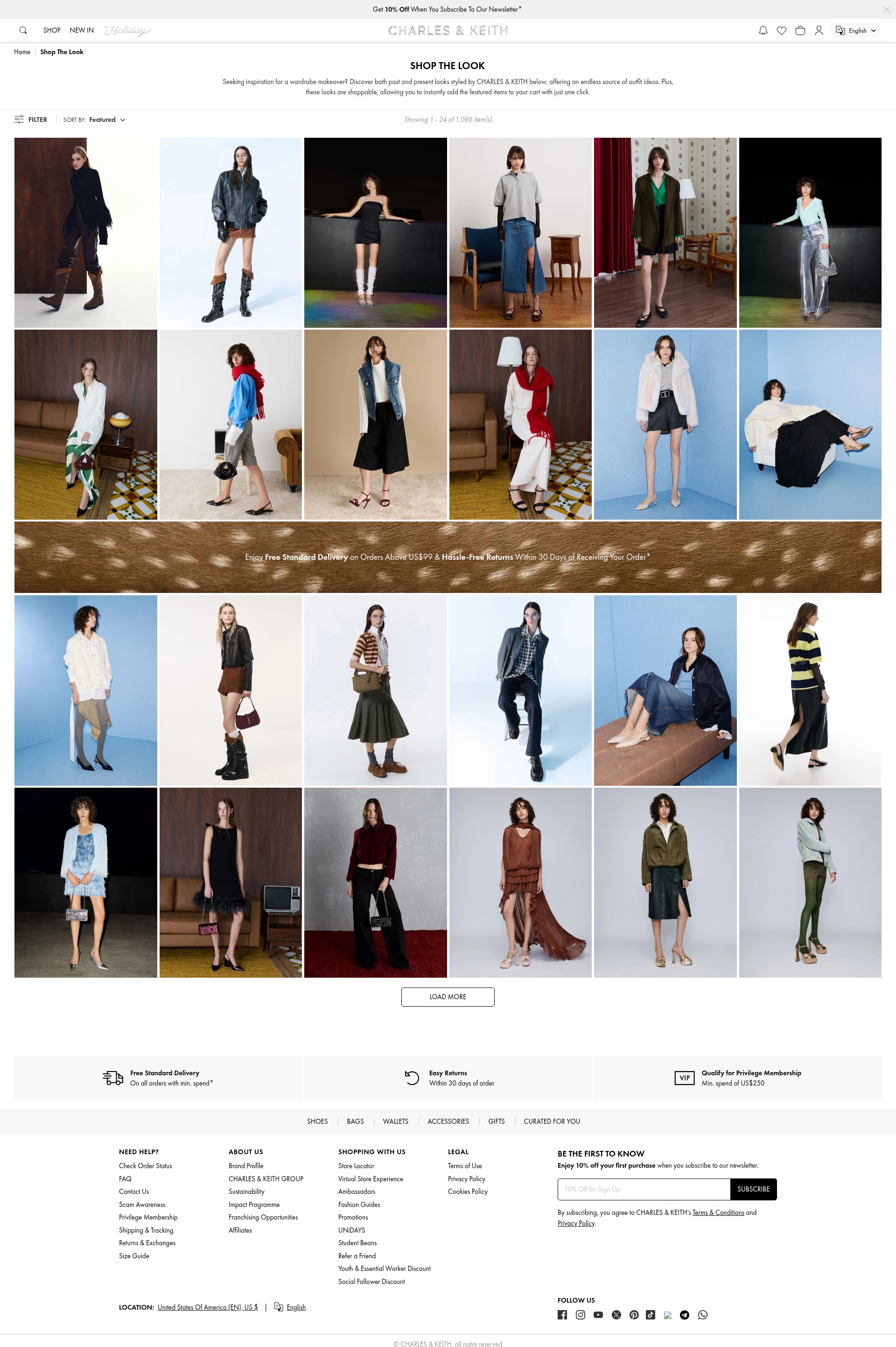 Screenshot of www.charleskeith.com