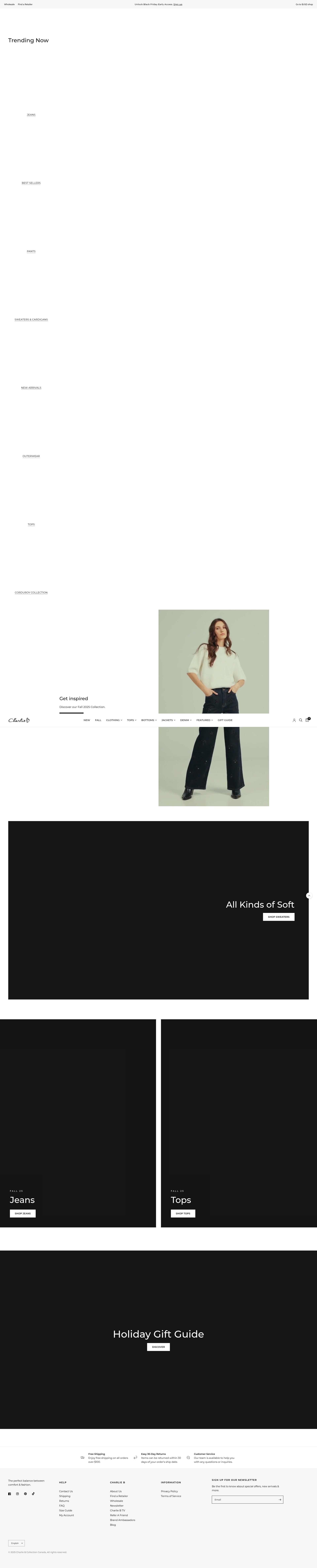 Screenshot of www.charliebcollection.ca