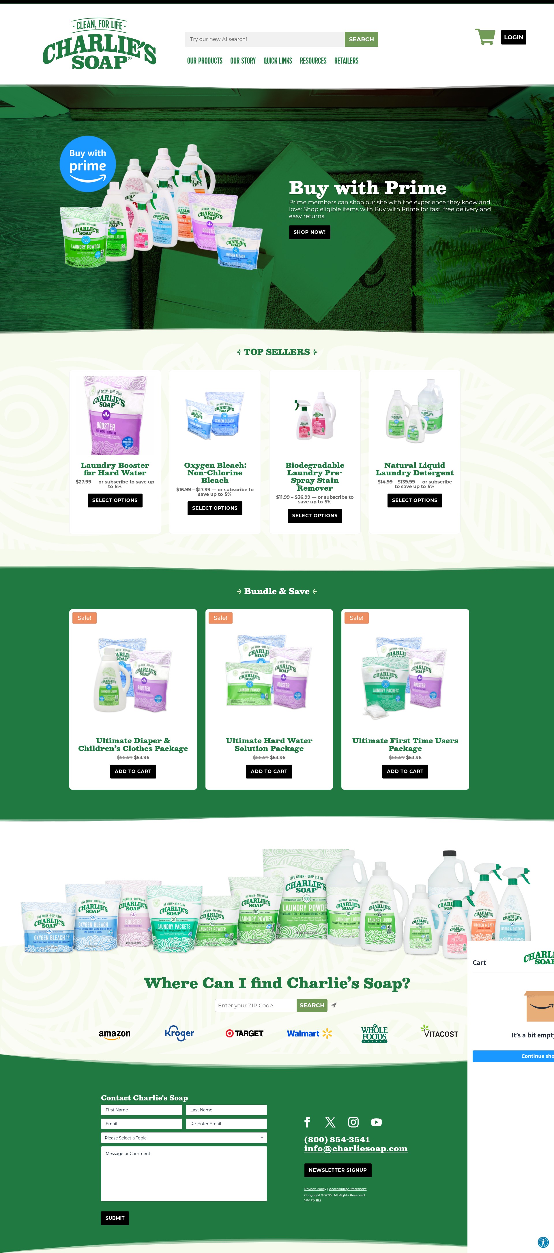 Screenshot of www.charliesoap.com