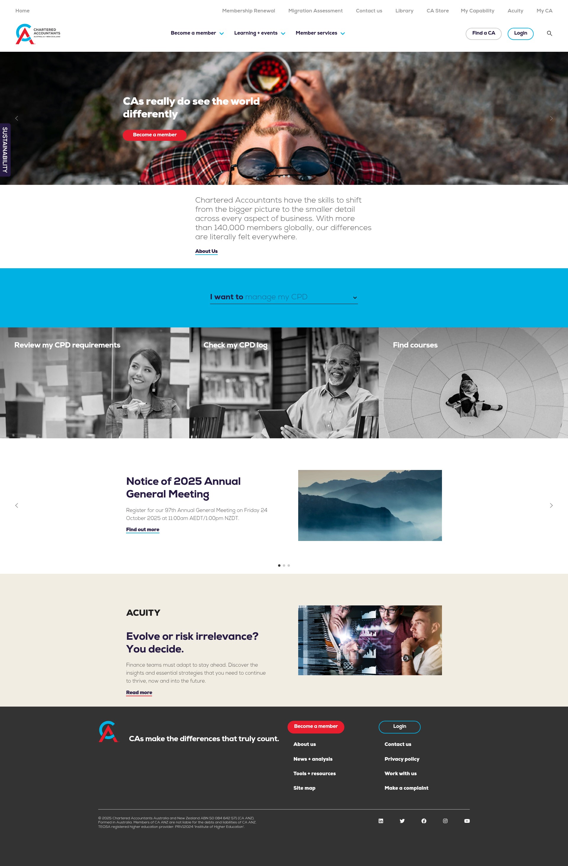 Screenshot of www.charteredaccountantsanz.com