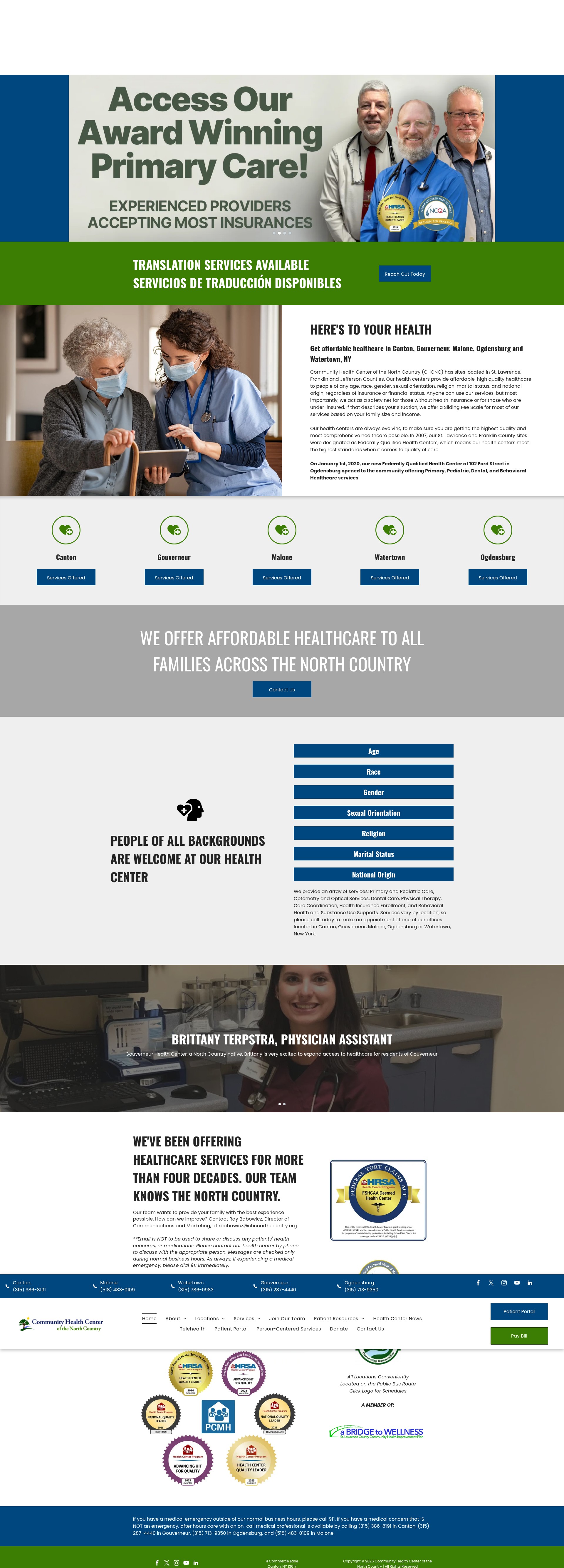 Screenshot of www.chcnorthcountry.org