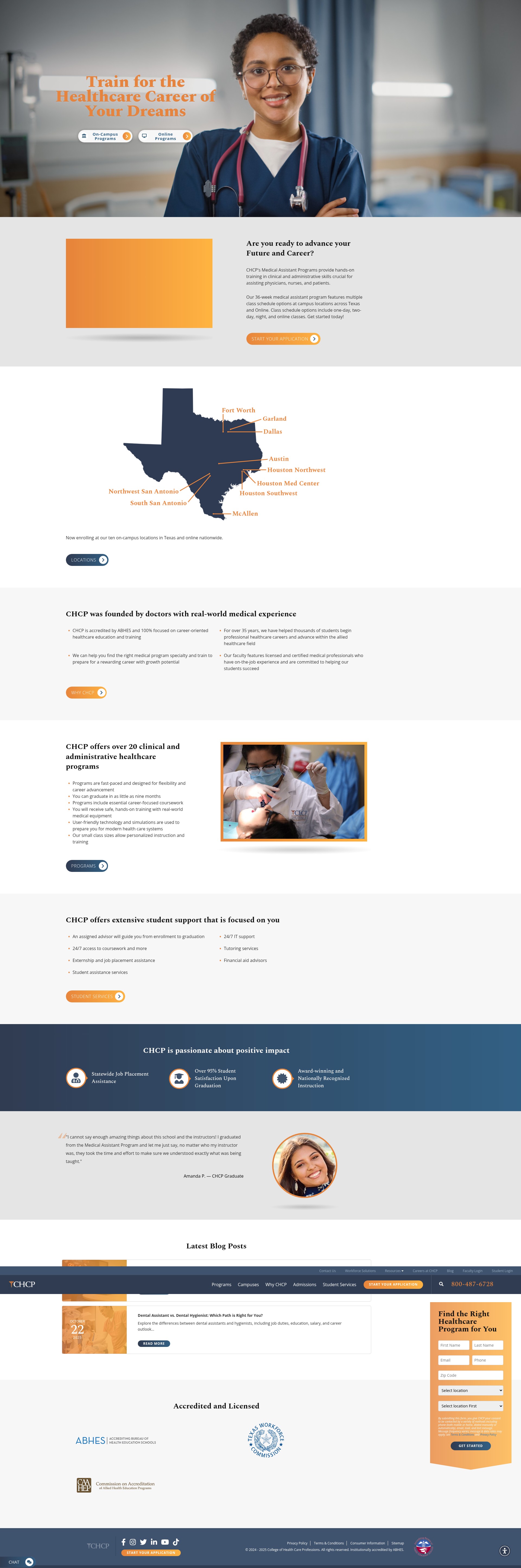 Screenshot of www.chcp.edu
