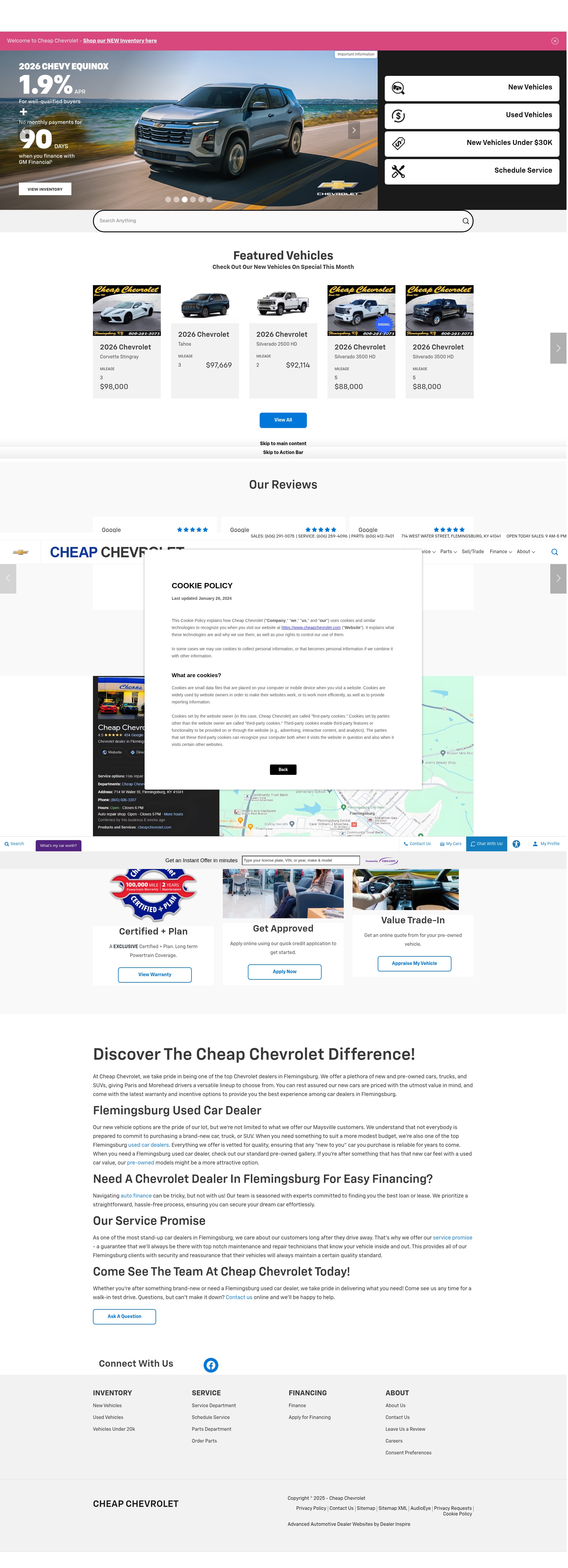 Screenshot of www.cheapchevrolet.com