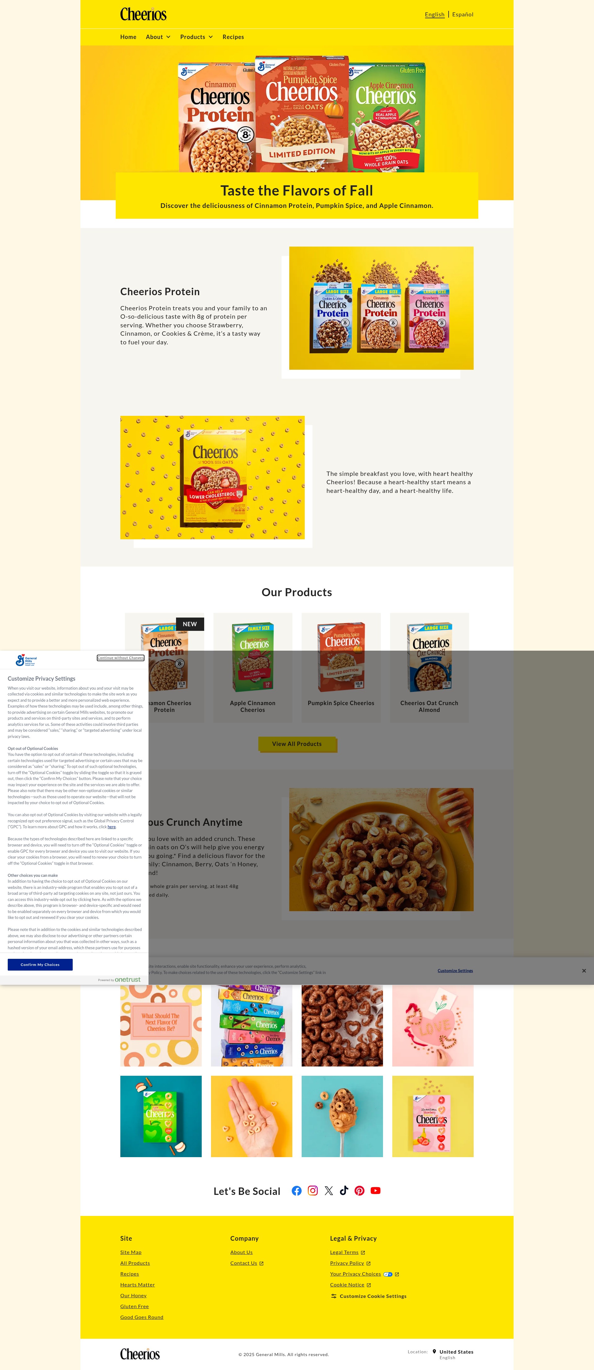 Screenshot of www.cheerios.com