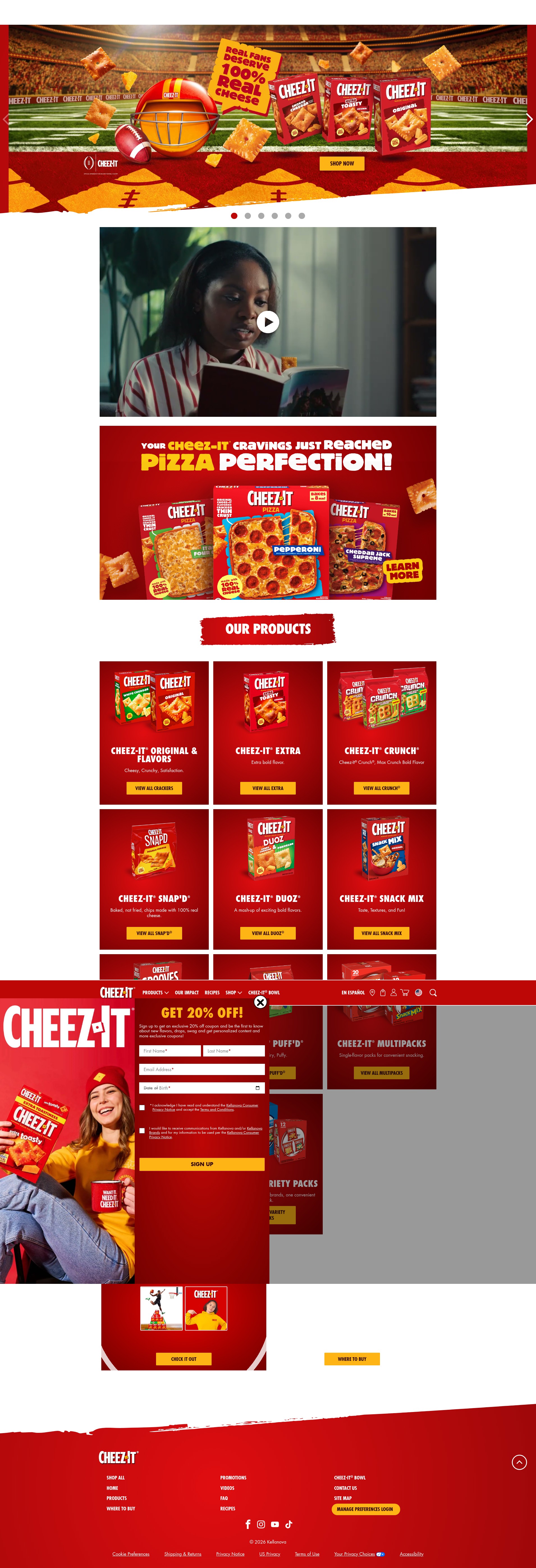 Screenshot of www.cheezit.com