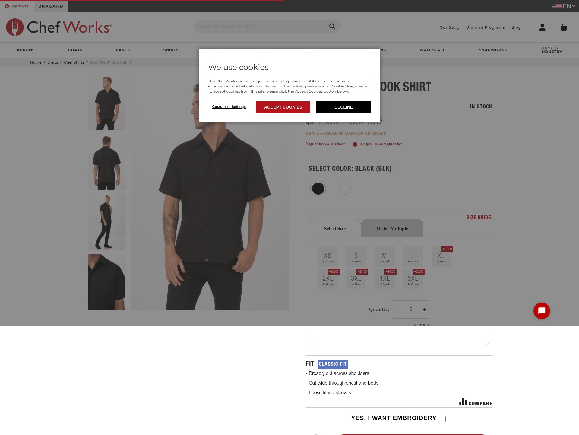Screenshot of www.chefworks.com