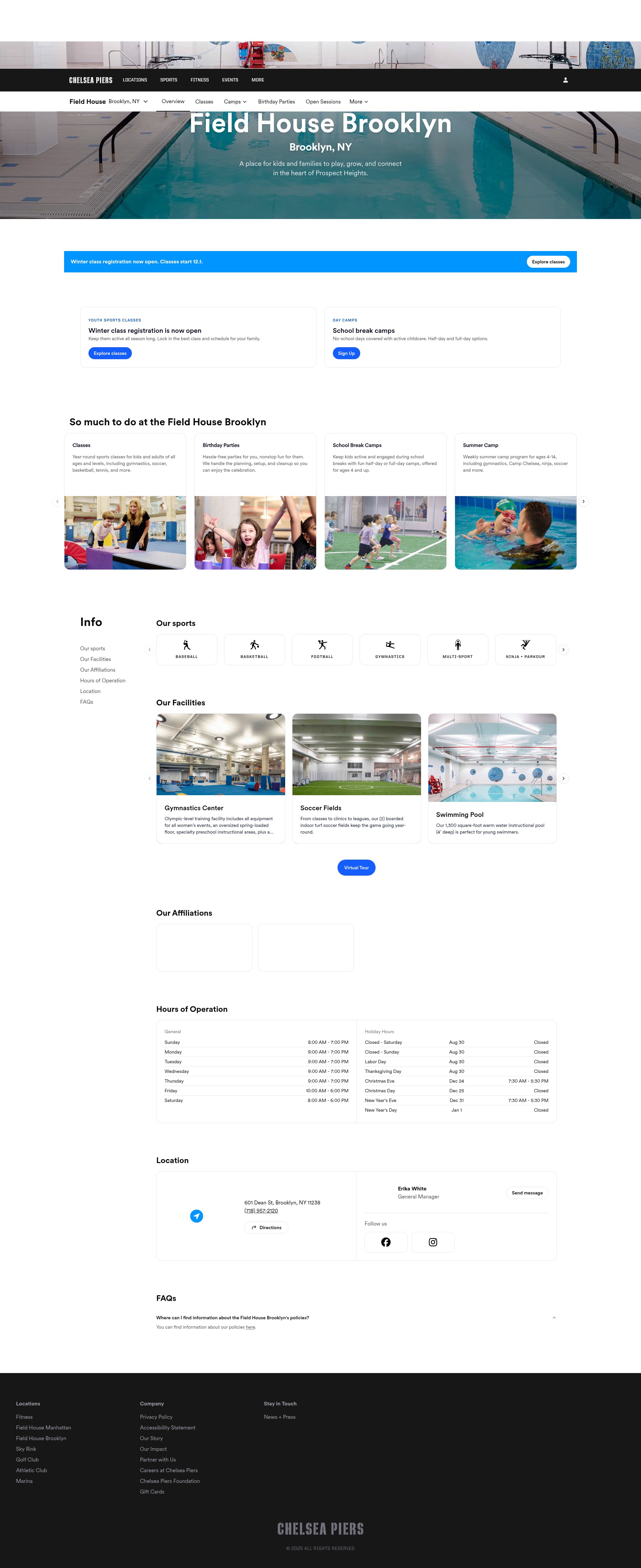 Screenshot of www.chelseapiers.com