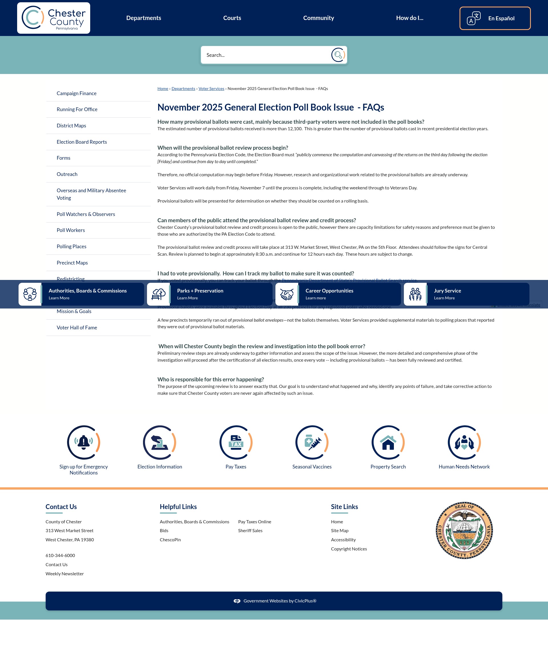 Screenshot of www.chesco.org