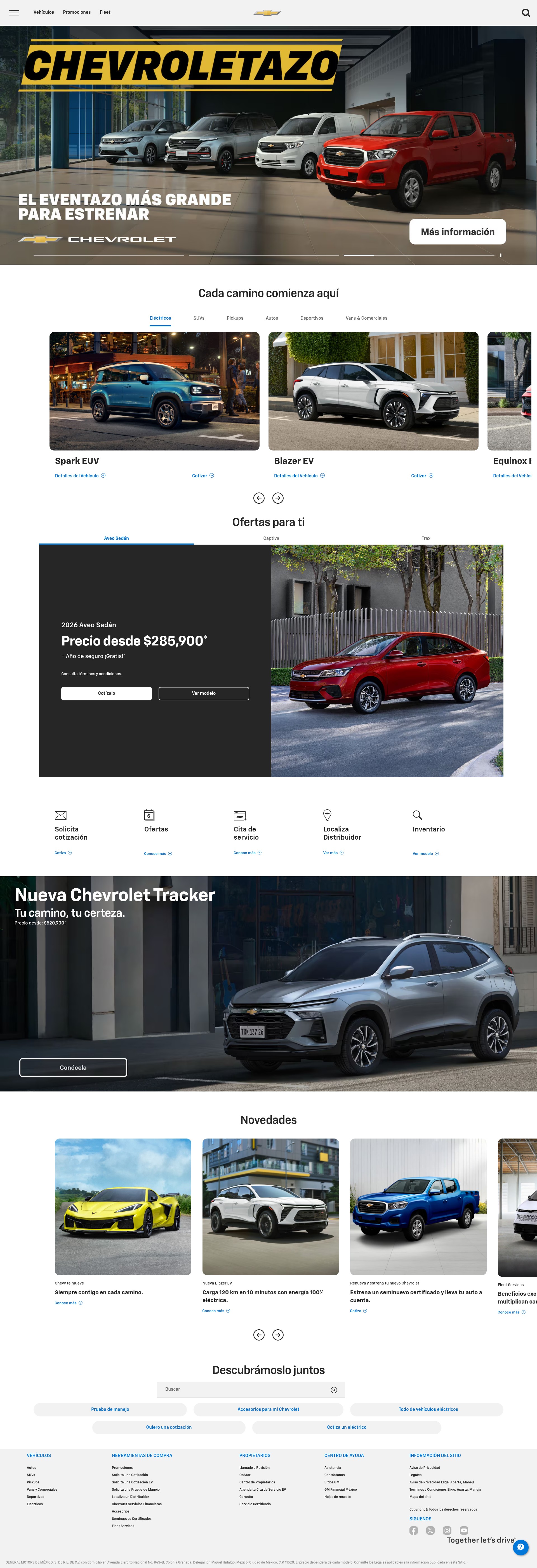Screenshot of www.chevrolet.com.mx