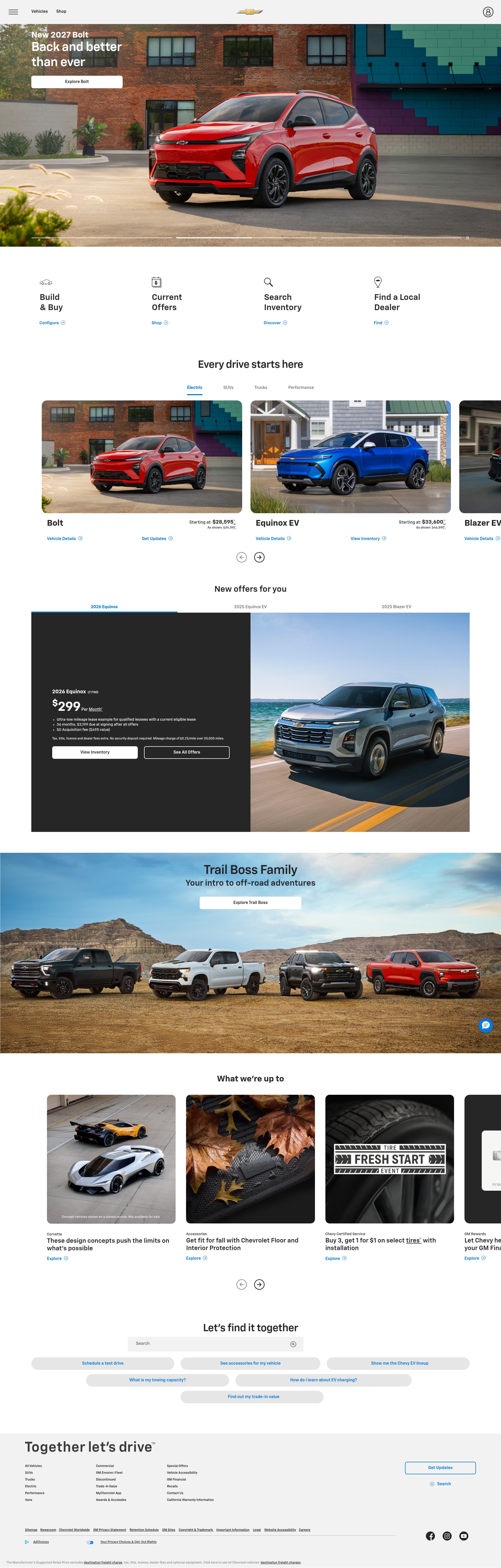 Screenshot of www.chevrolet.com