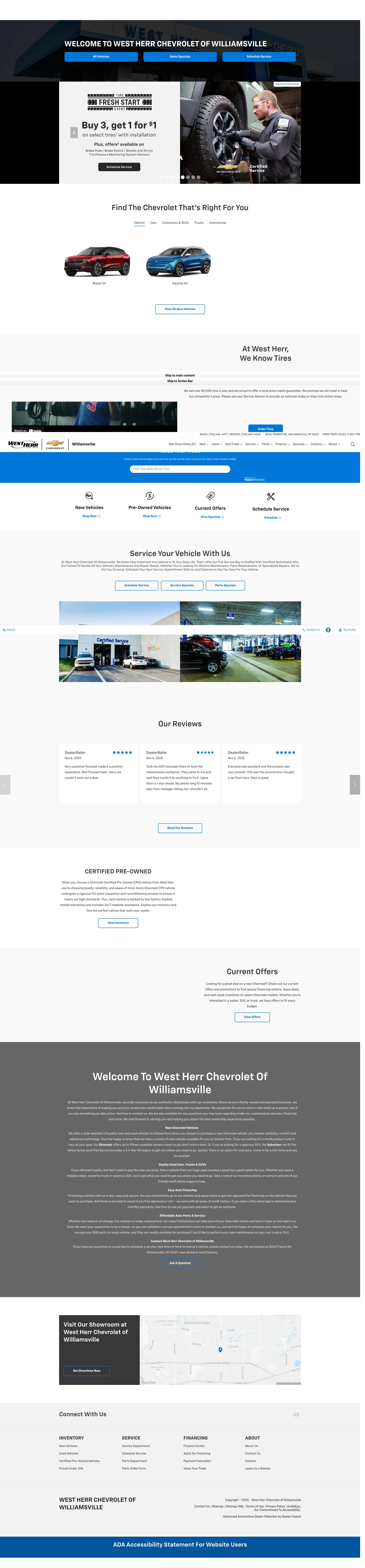 Screenshot of www.chevroletwilliamsville.com
