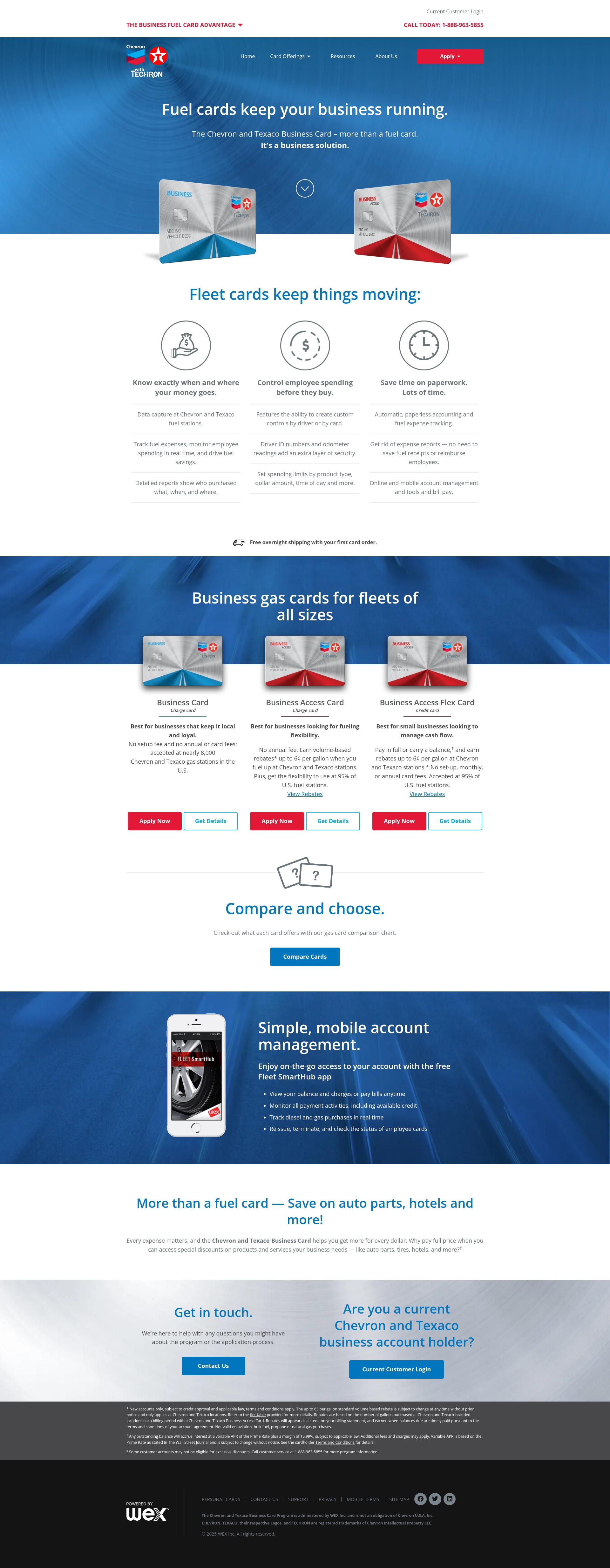 Screenshot of www.chevrontexacobusinesscard.com