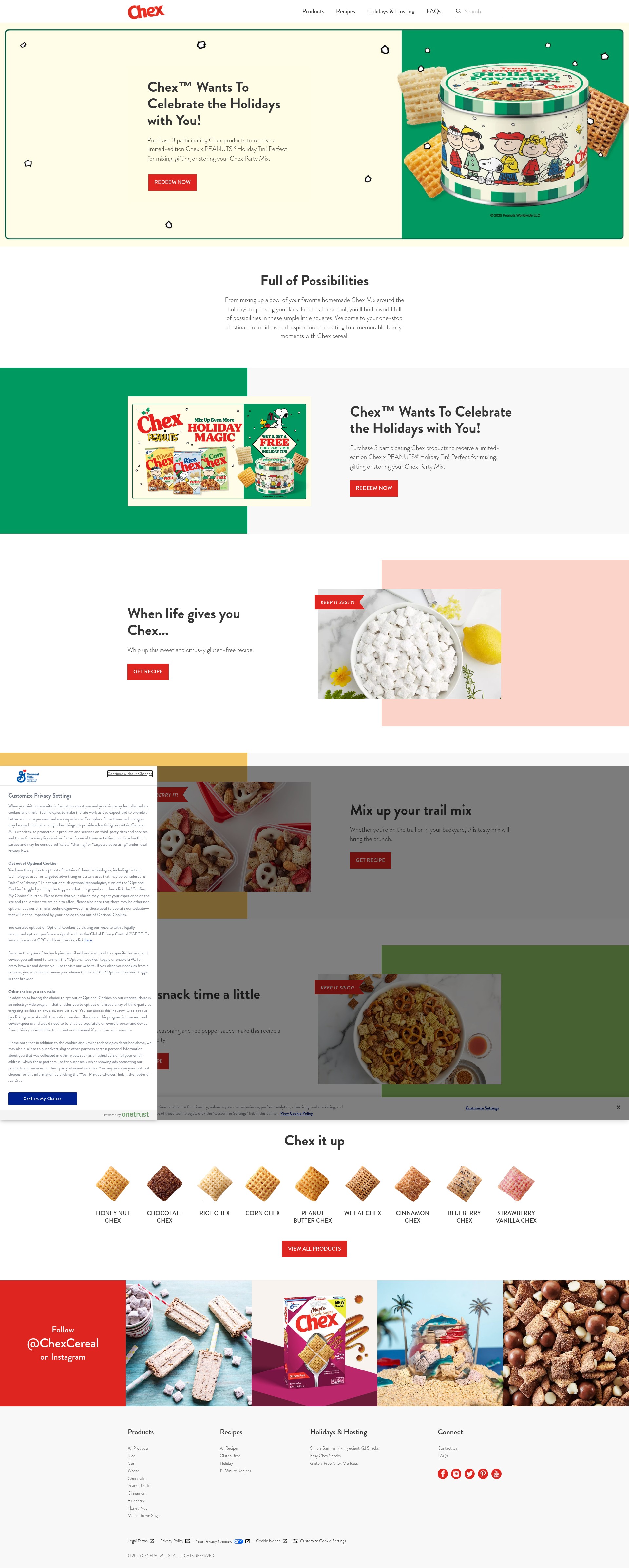 Screenshot of www.chex.com