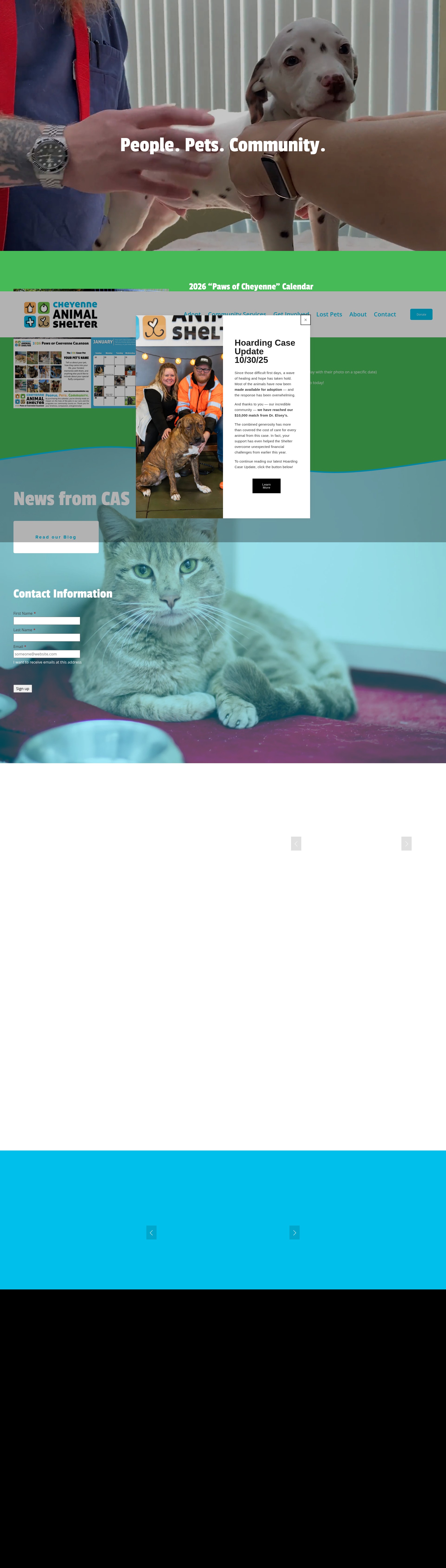 Screenshot of www.cheyenneanimalshelter.org