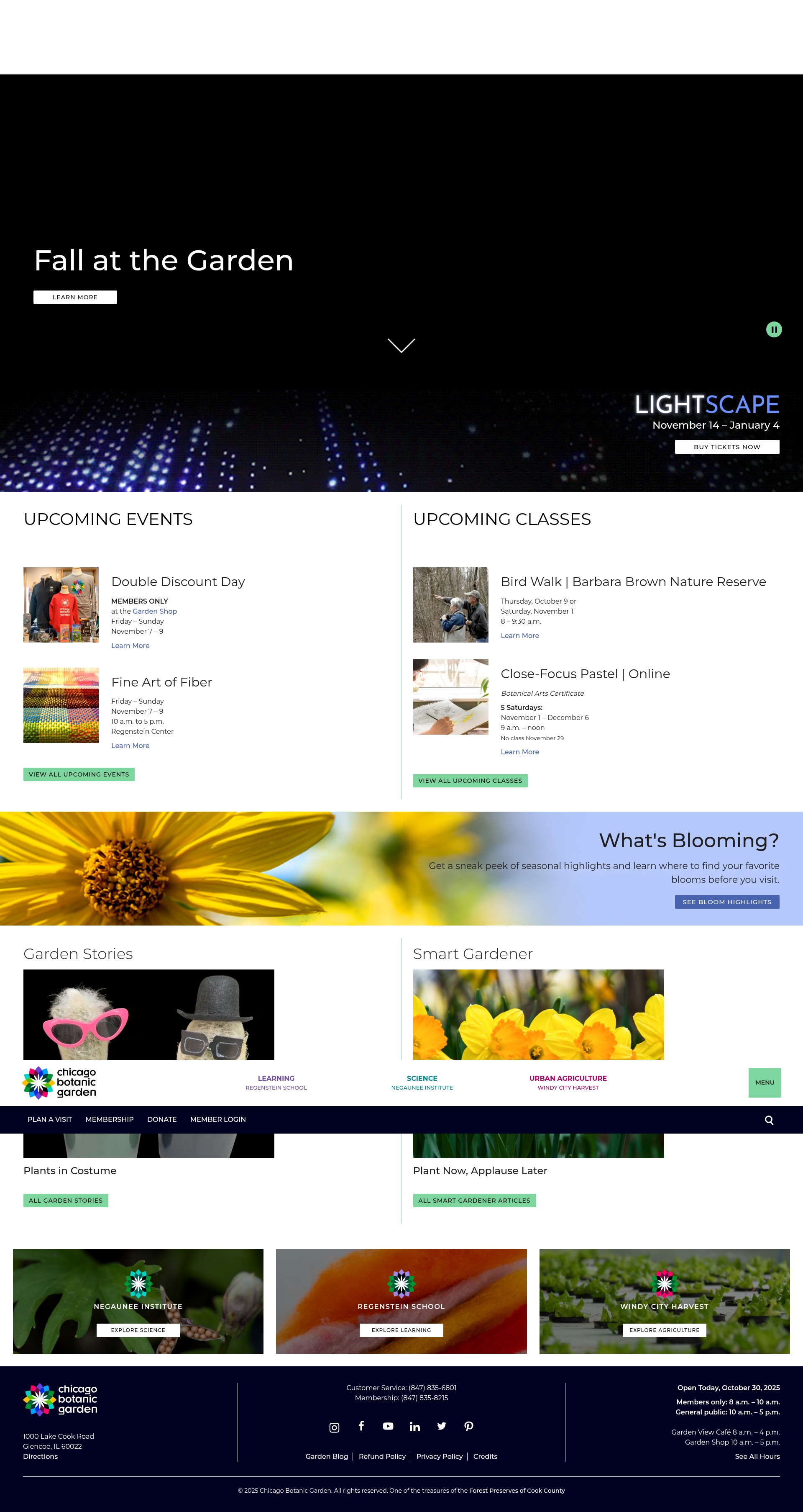 Screenshot of www.chicagobotanic.org