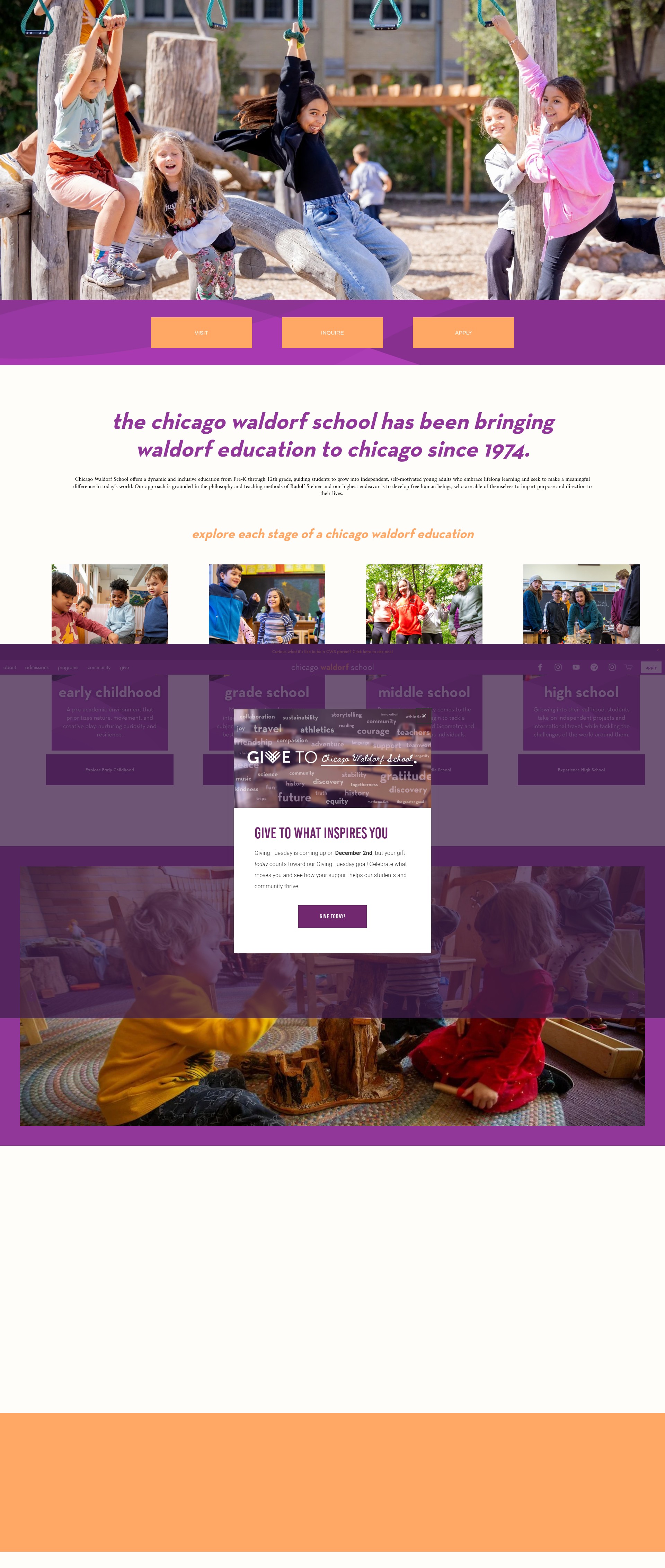 Screenshot of www.chicagowaldorf.org